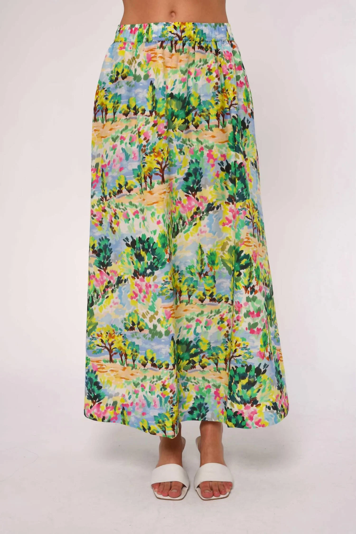 Porto Maxi Skirt In Giverny Garden Print - Image 2