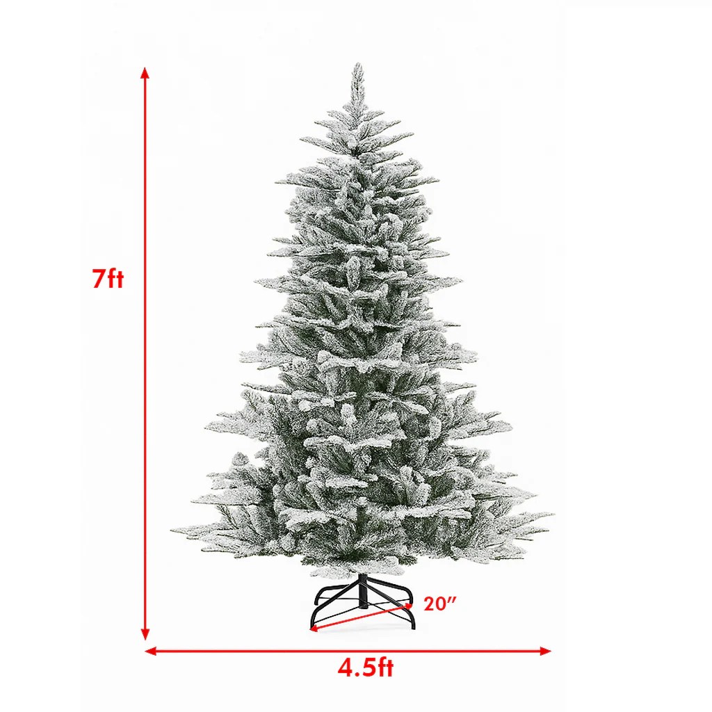 Pre-Lit Snowy Christmas Tree with Cool White Illumination - Image 3