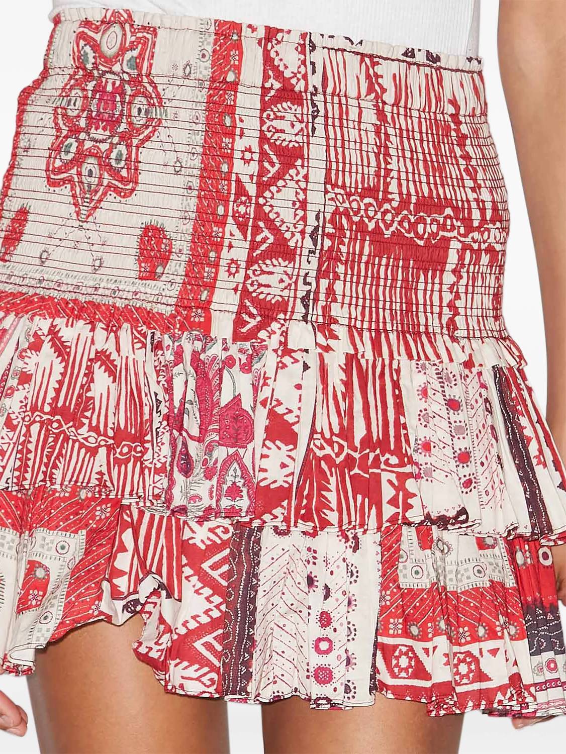 Pre-Loved Naomi Skirt In Red & Ecru - Image 2