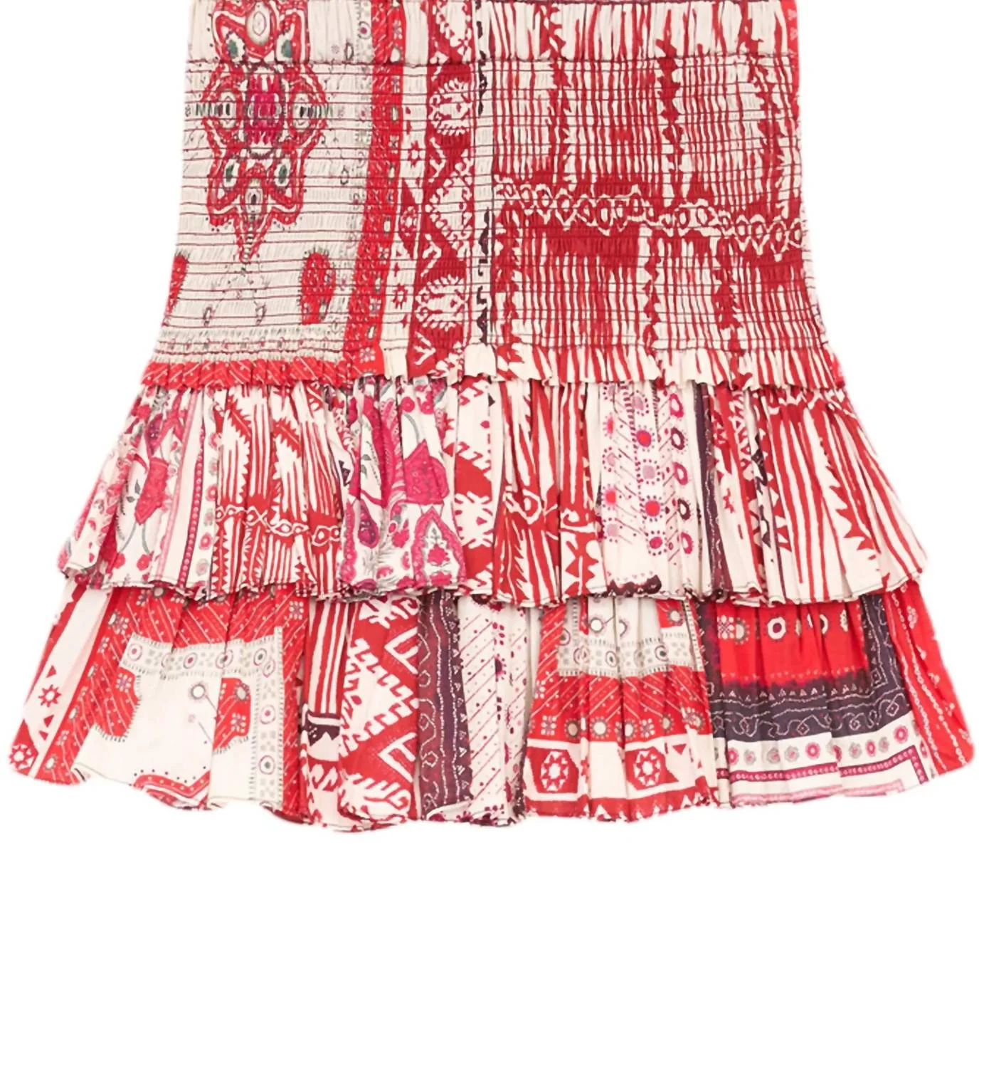 Pre-Loved Naomi Skirt In Red & Ecru - Image 4