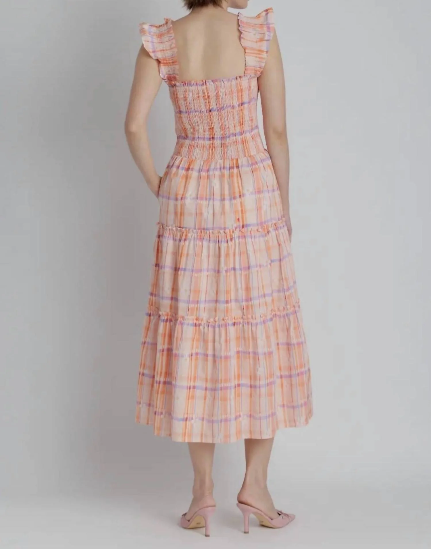 Printed Tiered Midi Dress In Multi - Image 2