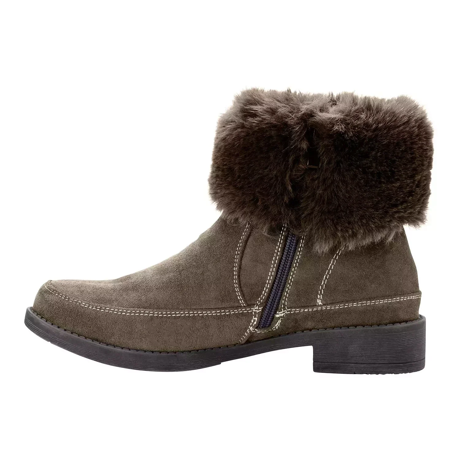 Propet Tabitha Bootie Women's Brown Faux Fur Collar Ankle Boots RHS7025 - Image 2
