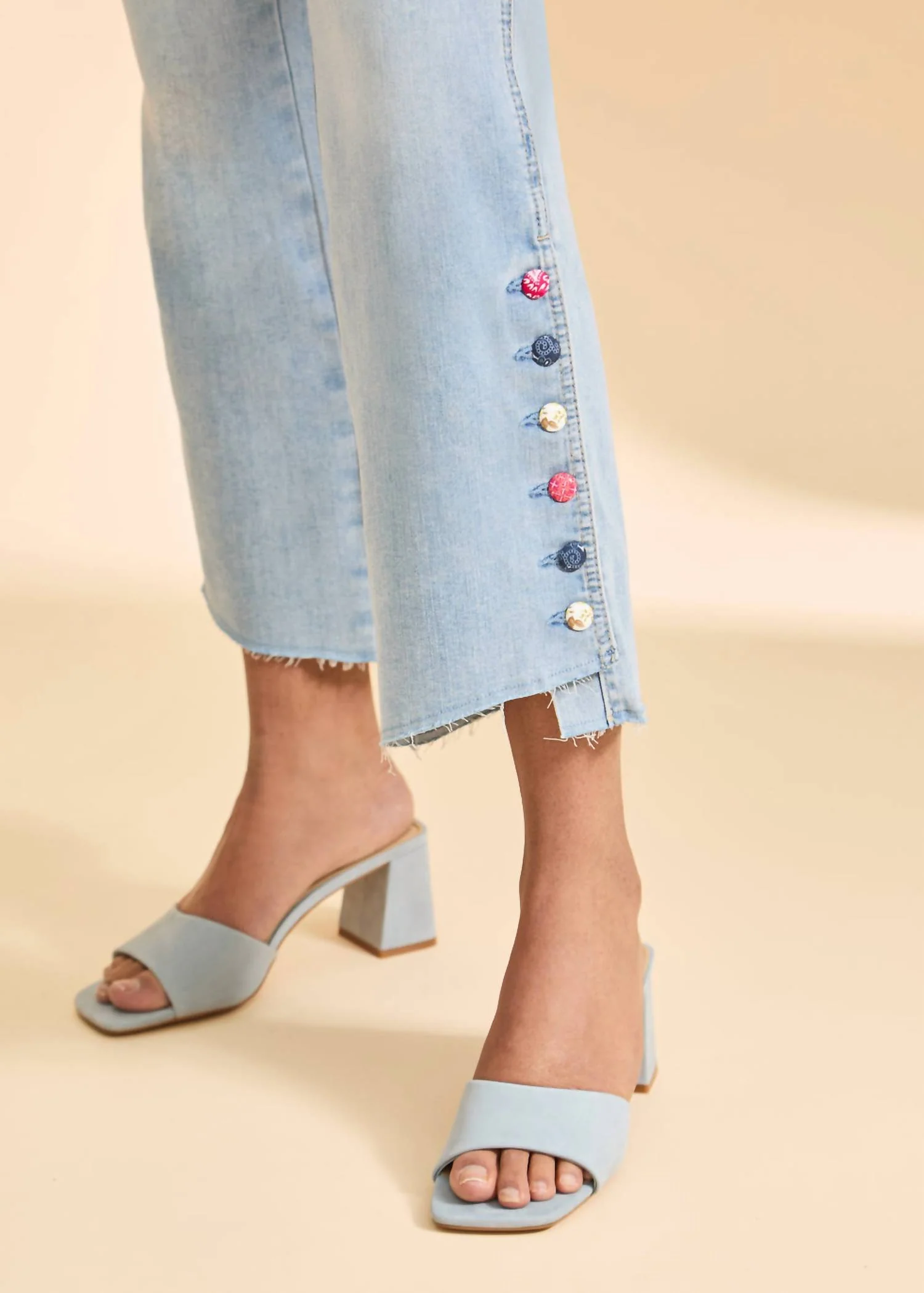 Pull-On Boot Crop Denim Jeans In Blue Eclipse - Image 2