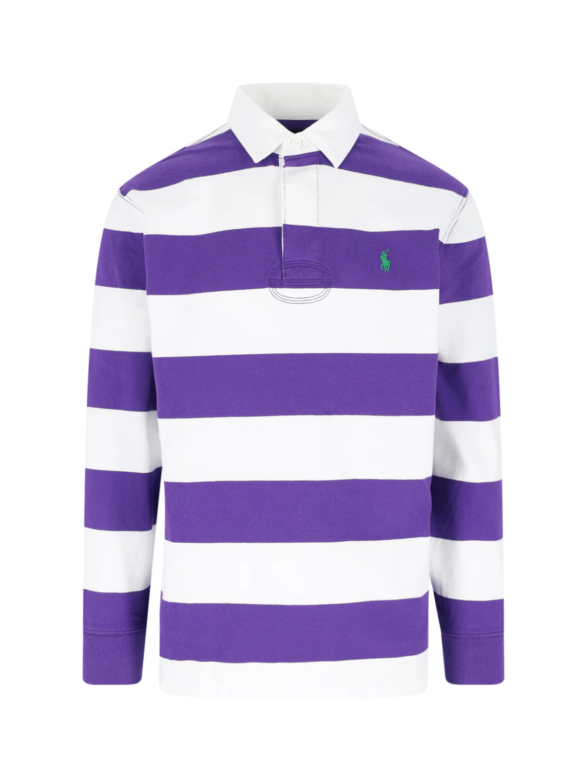 Purple/White Striped Rugby Polo