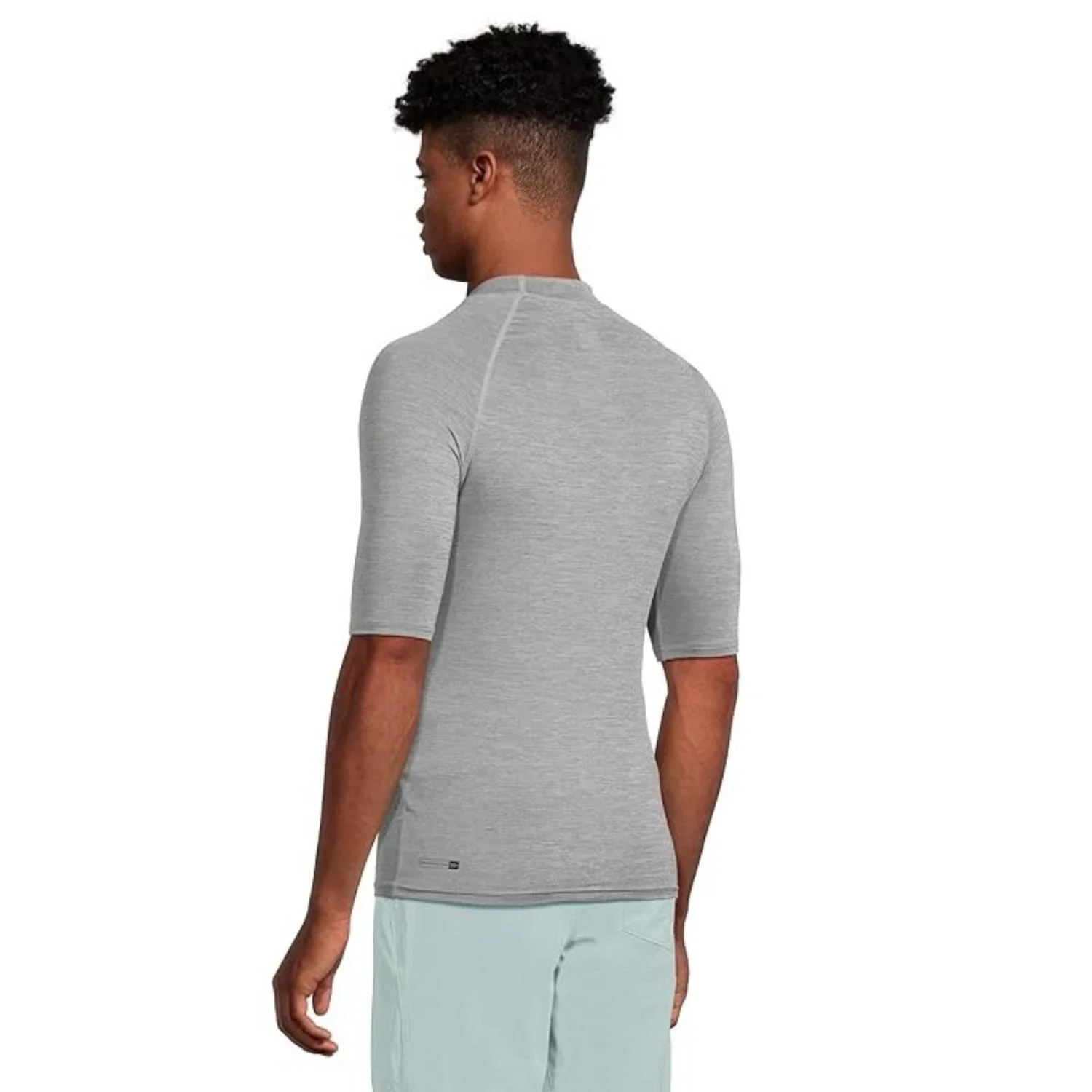 Quiksilver HI UP F50 Surf T-Shirt Men's Gray Heather Stretch Swimwear GBO1948 - Image 3