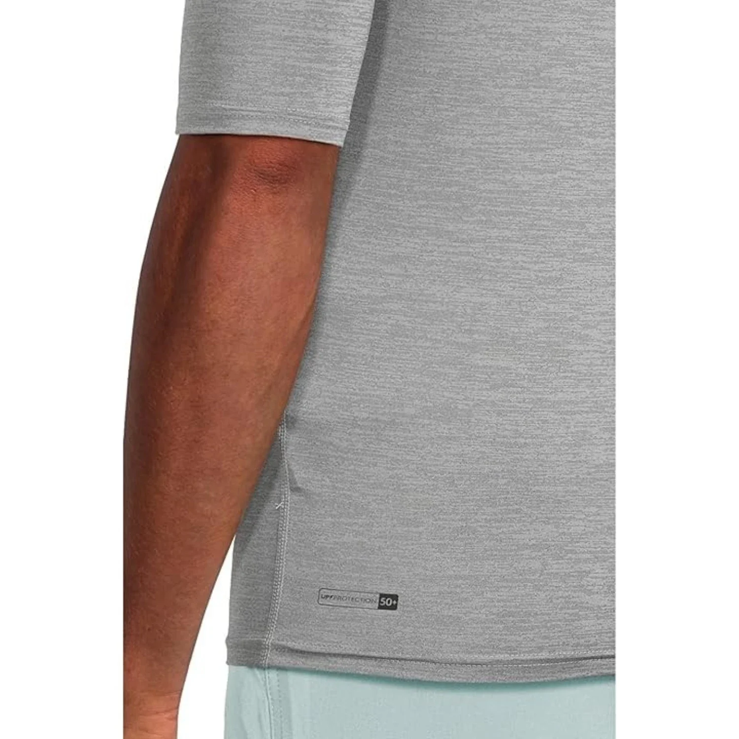 Quiksilver HI UP F50 Surf T-Shirt Men's Gray Heather Stretch Swimwear GBO1948 - Image 5