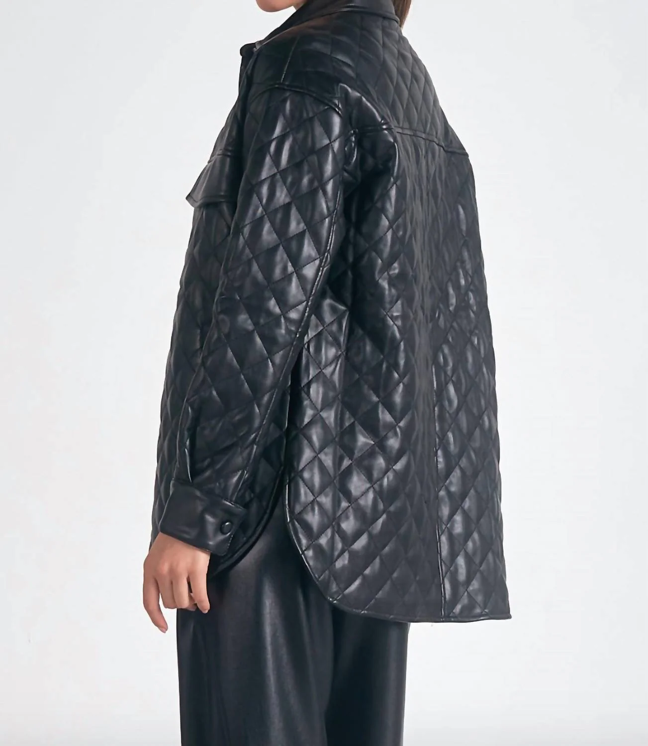 Quilted Jacket In Black - Image 3