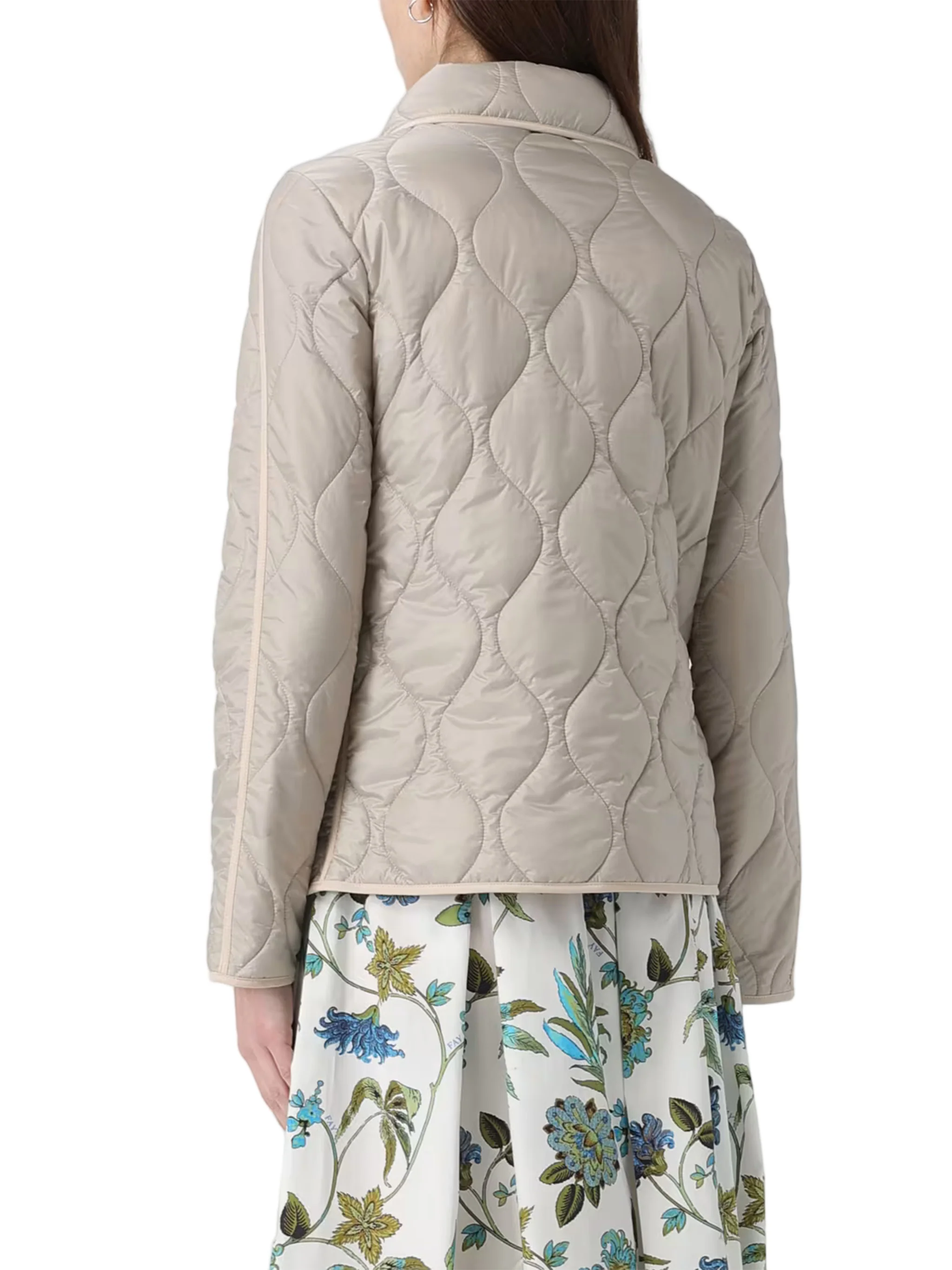 Quilted Neutral Wave Stitched Toggle Jacket - Image 2