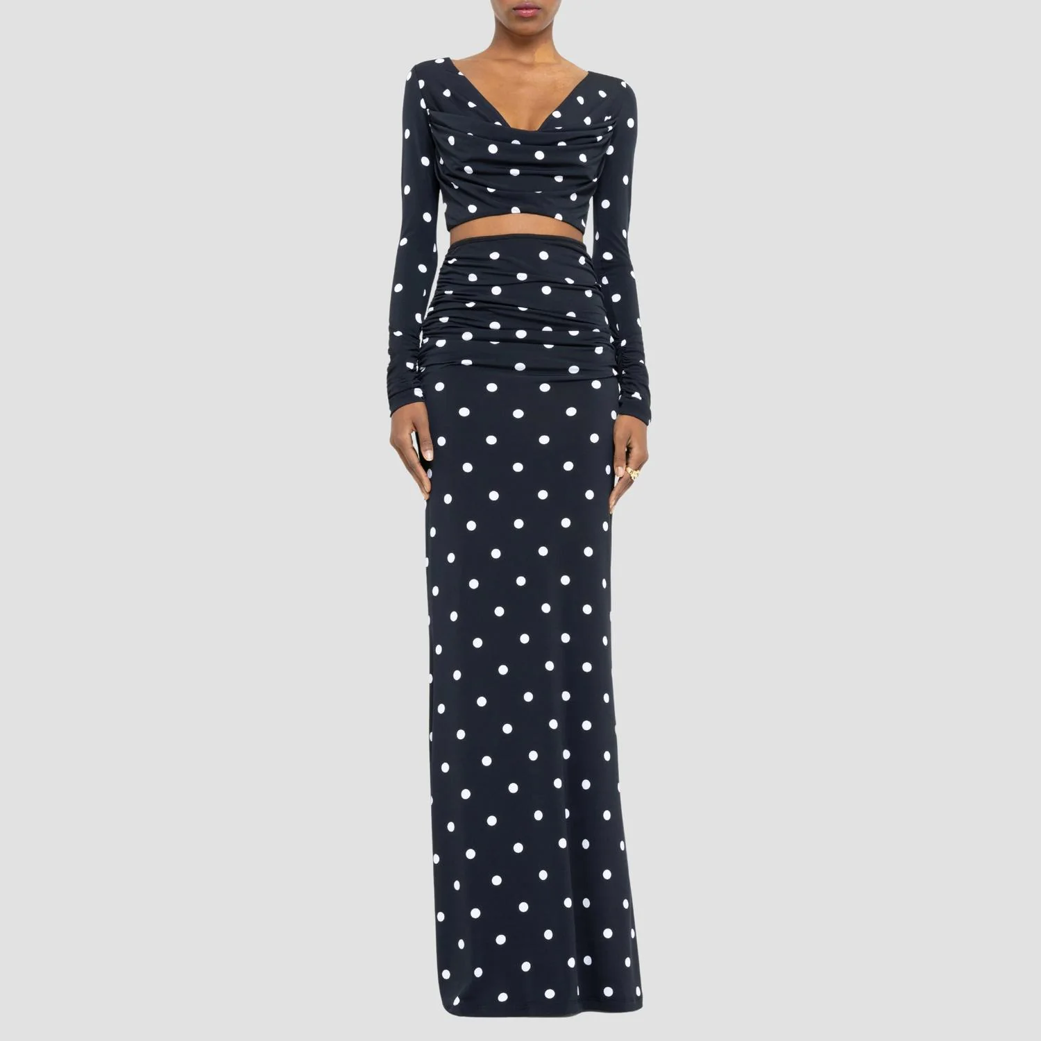Rafaela Two-Piece Crop Top & Maxi Skirt Set In Spotlight