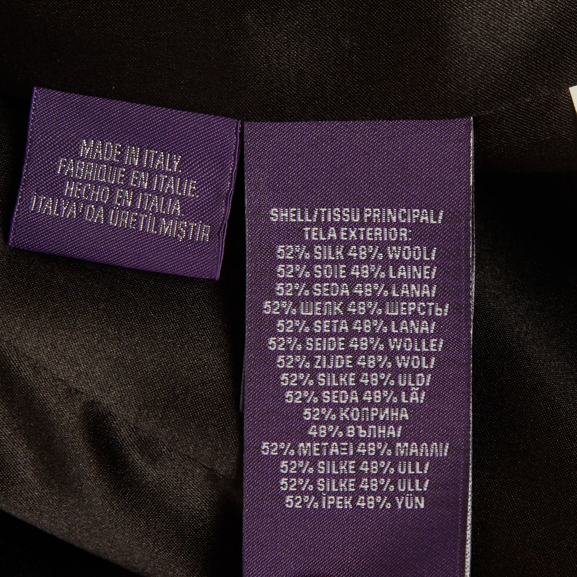 Ralph Lauren Purple Label Black Gabardine Open Front Jacket - Image 5