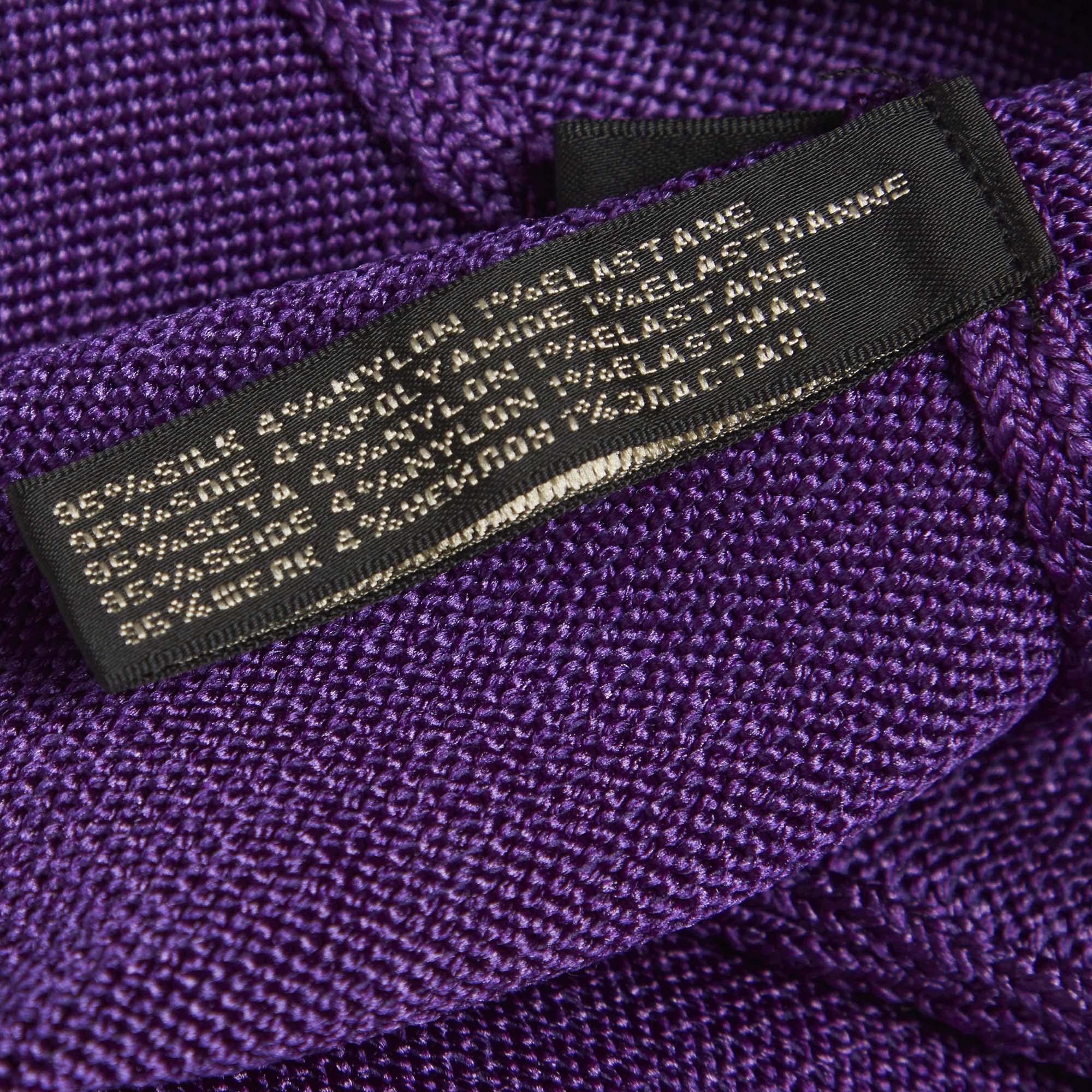 Ralph Lauren Purple Silk Knit One Shoulder Mini Dress - Image 6