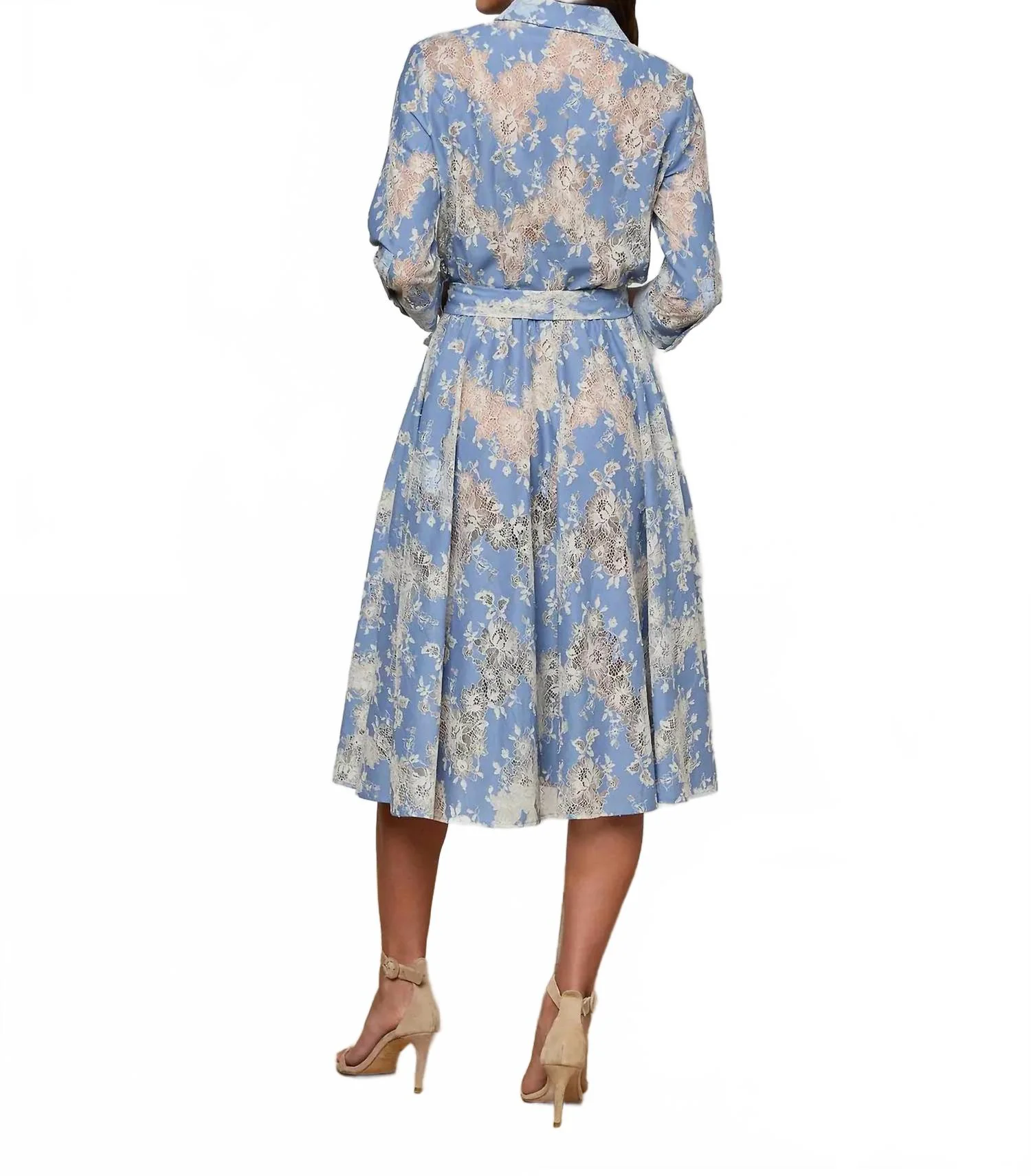 Ralphie Midi Dress In Allure Blue/ivory - Image 2