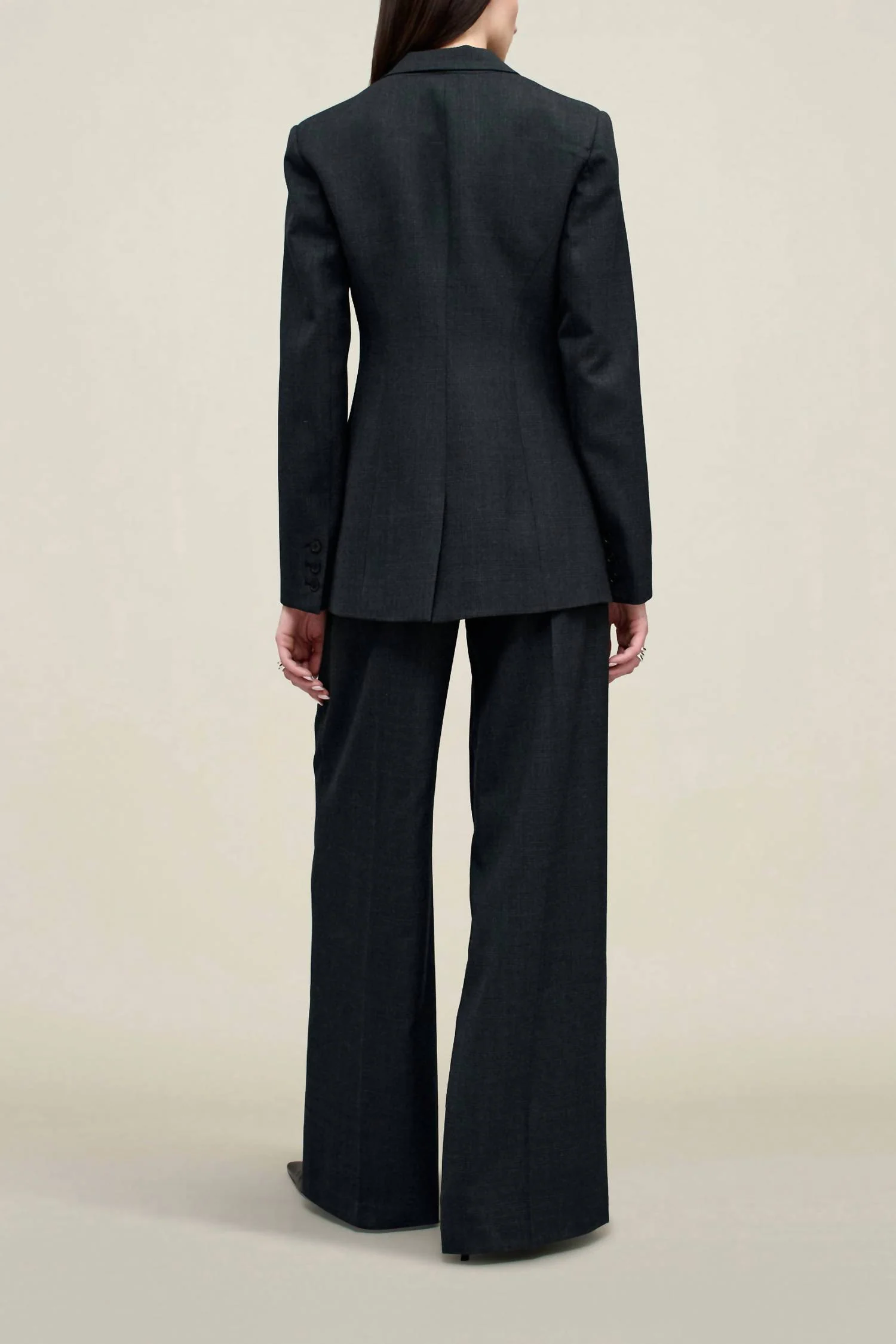 Raquel Single Breasted Blazer In Grey Plaid - Image 3
