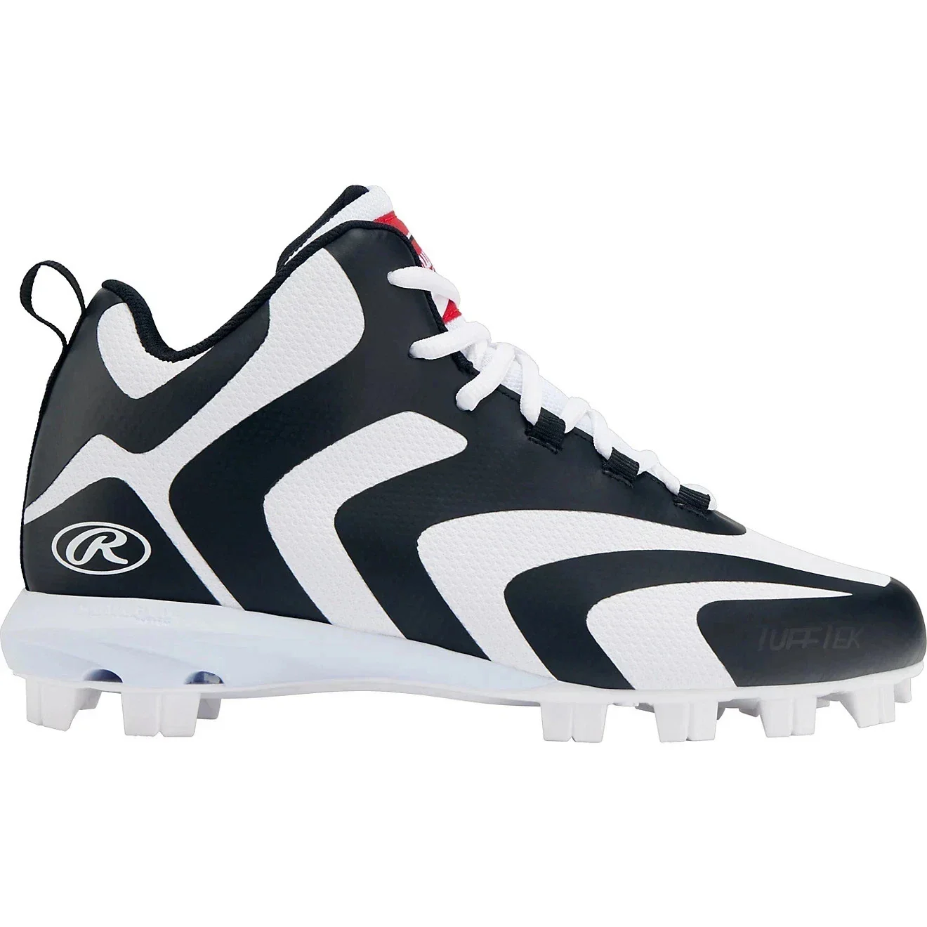 Rawlings Rookie Mid 179256 Men's Black White Molded Baseball Cleats UWU1066 - Image 2