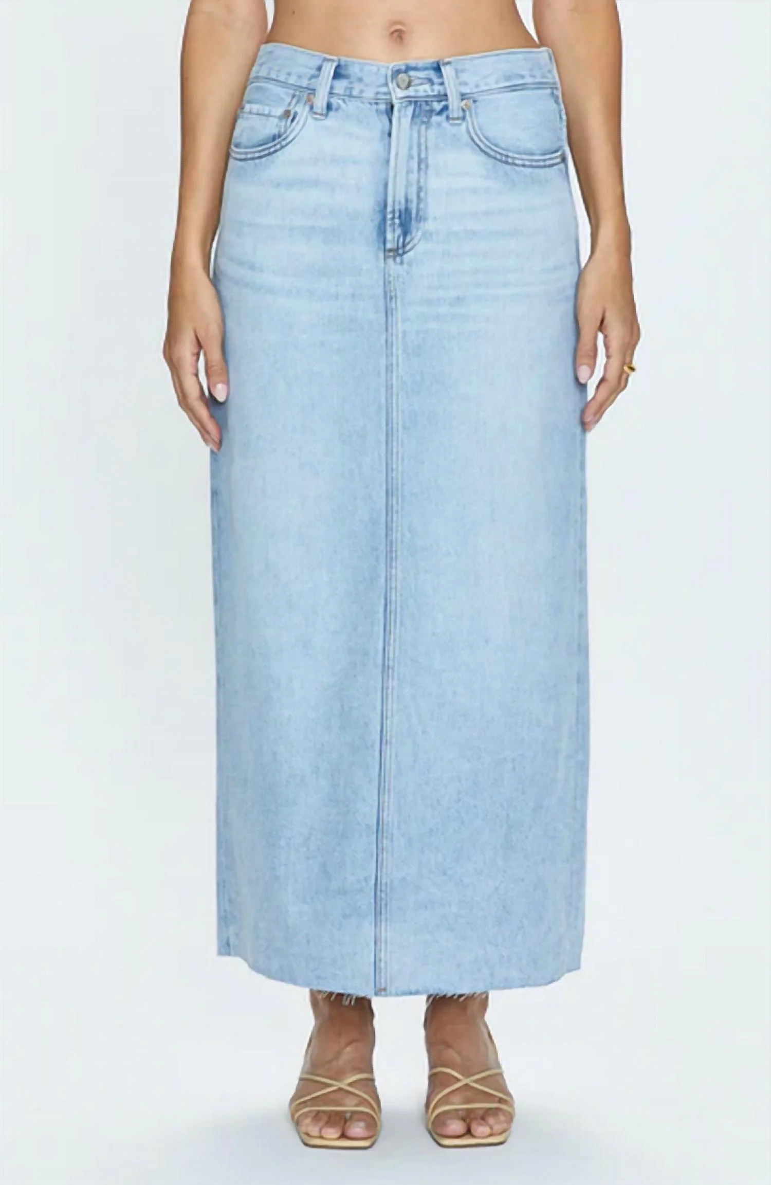 Raye Denim Maxi Skirt In Jardin - Image 2