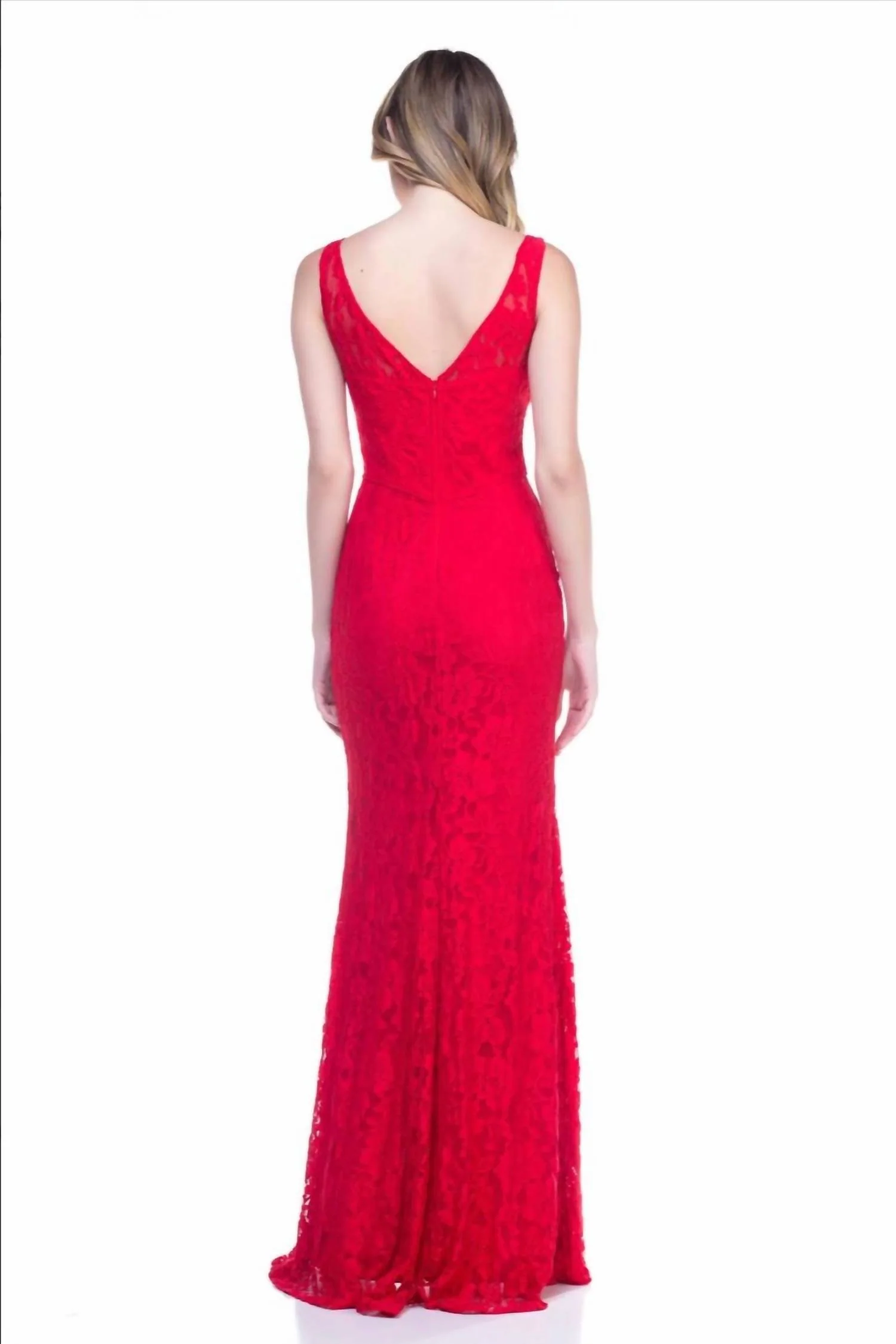 Red Lace Long Dress - Image 3