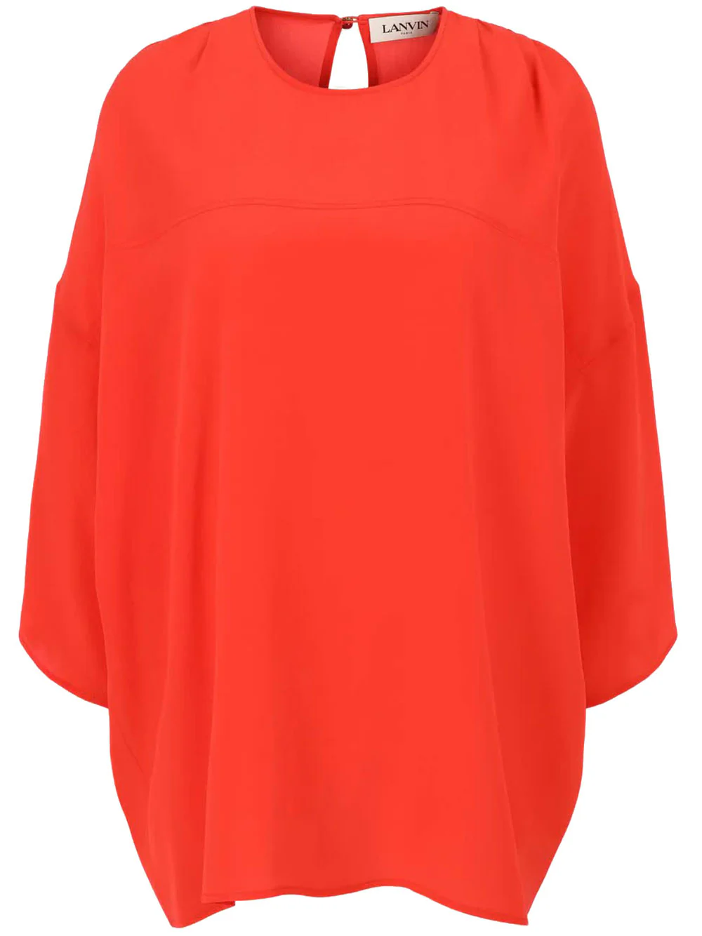 Red Round Neck Fluid Silk Top