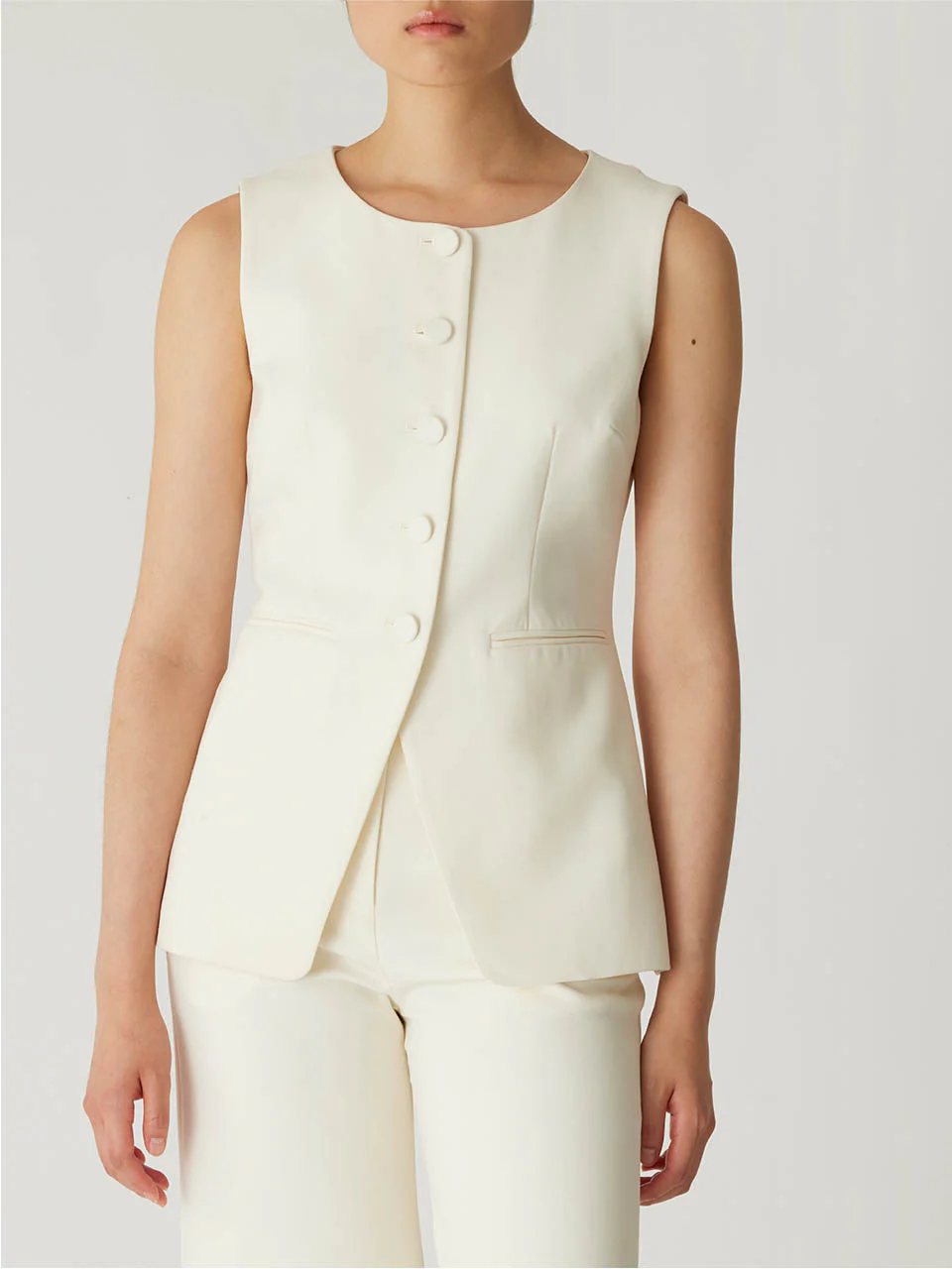 Refined Suiting Button Front Vest - Image 2
