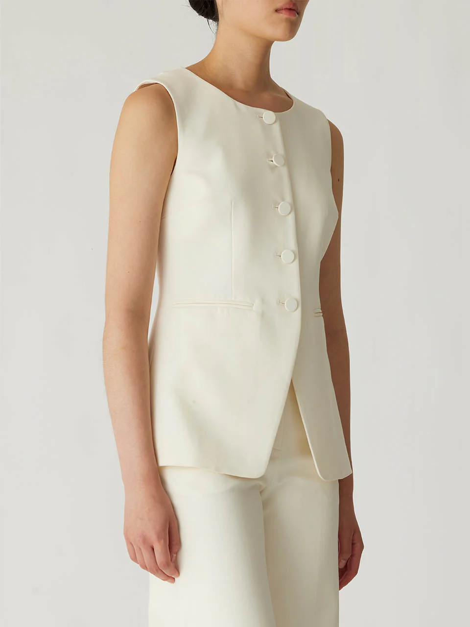 Refined Suiting Button Front Vest - Image 3