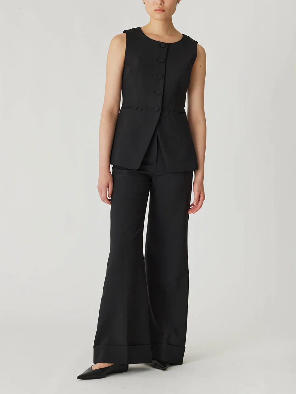 Refined Suiting Button Front Vest - Image 7