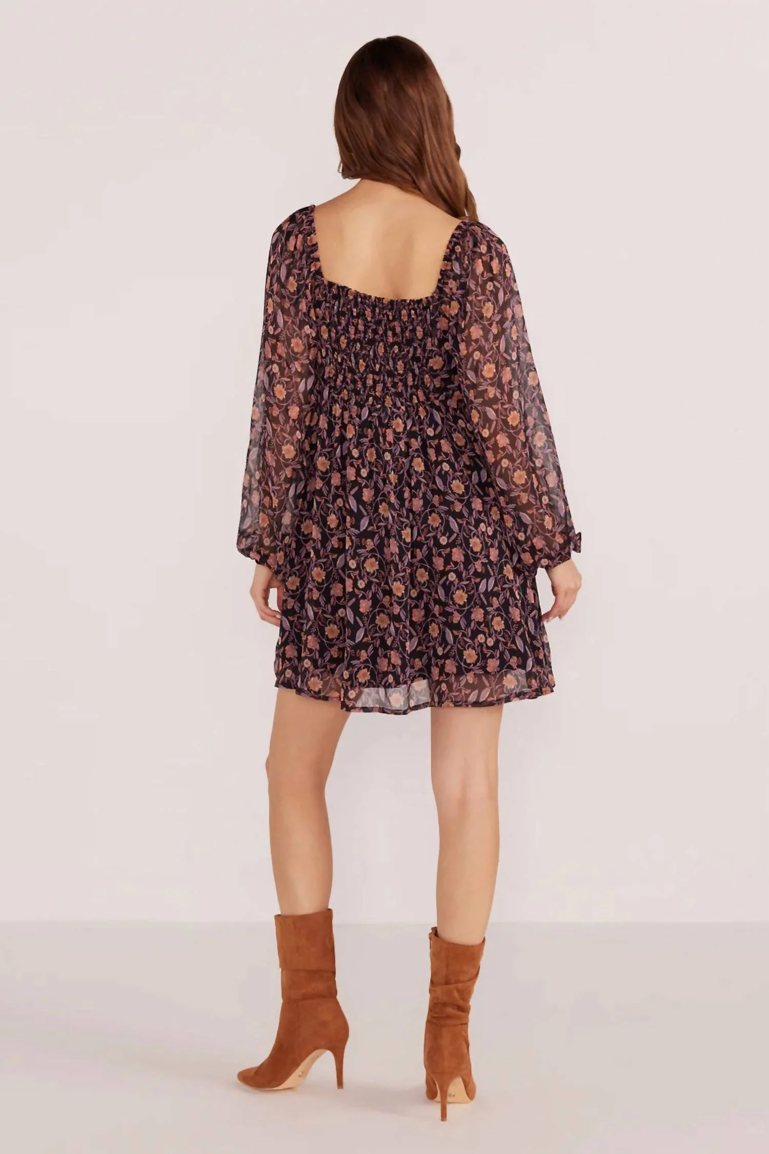 Regal Babydoll Mini Dress In Ditsy Floral - Image 3