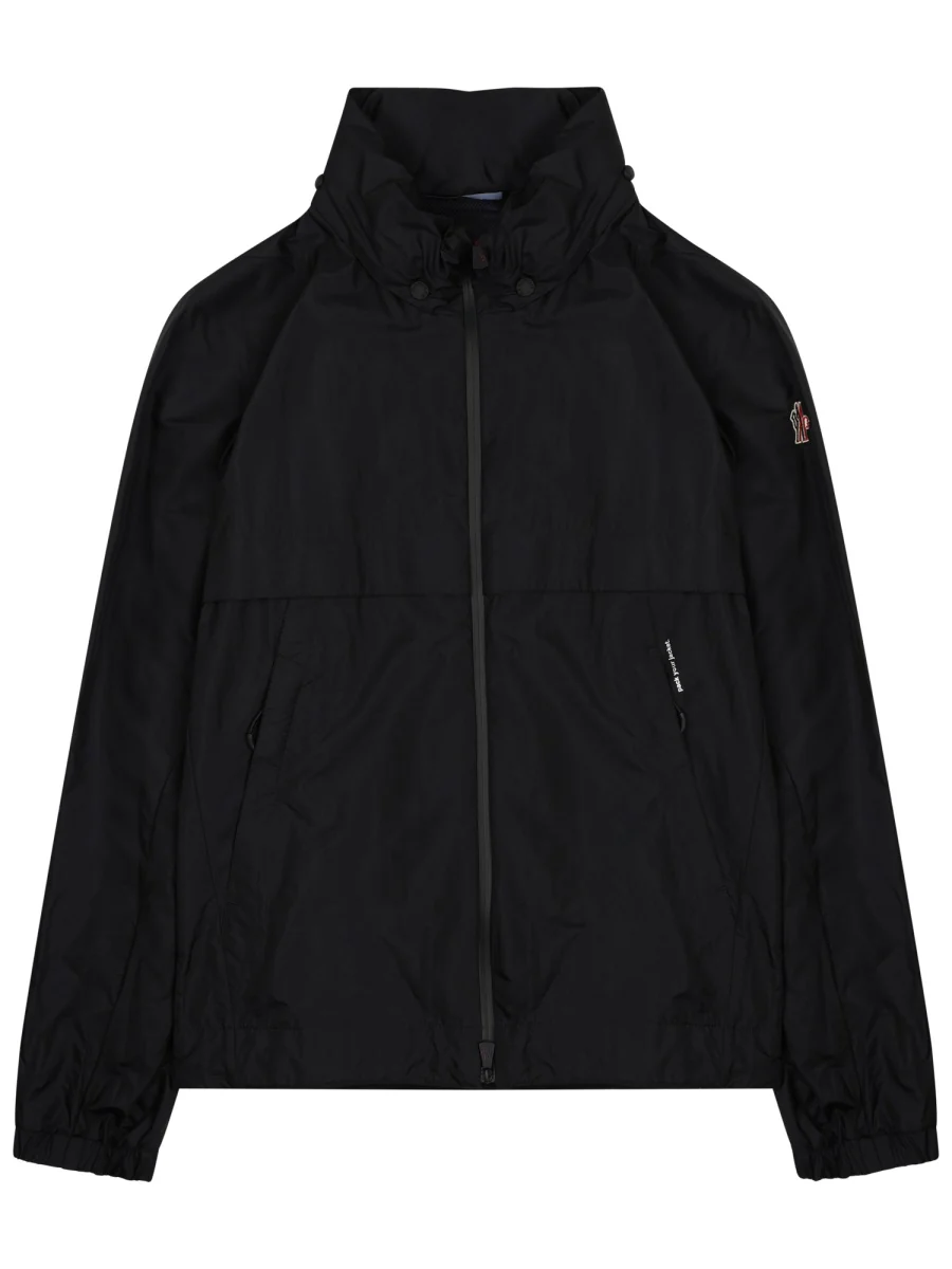 Relaxed Fit Black Polyamide Jacket With Adjustable High Collar