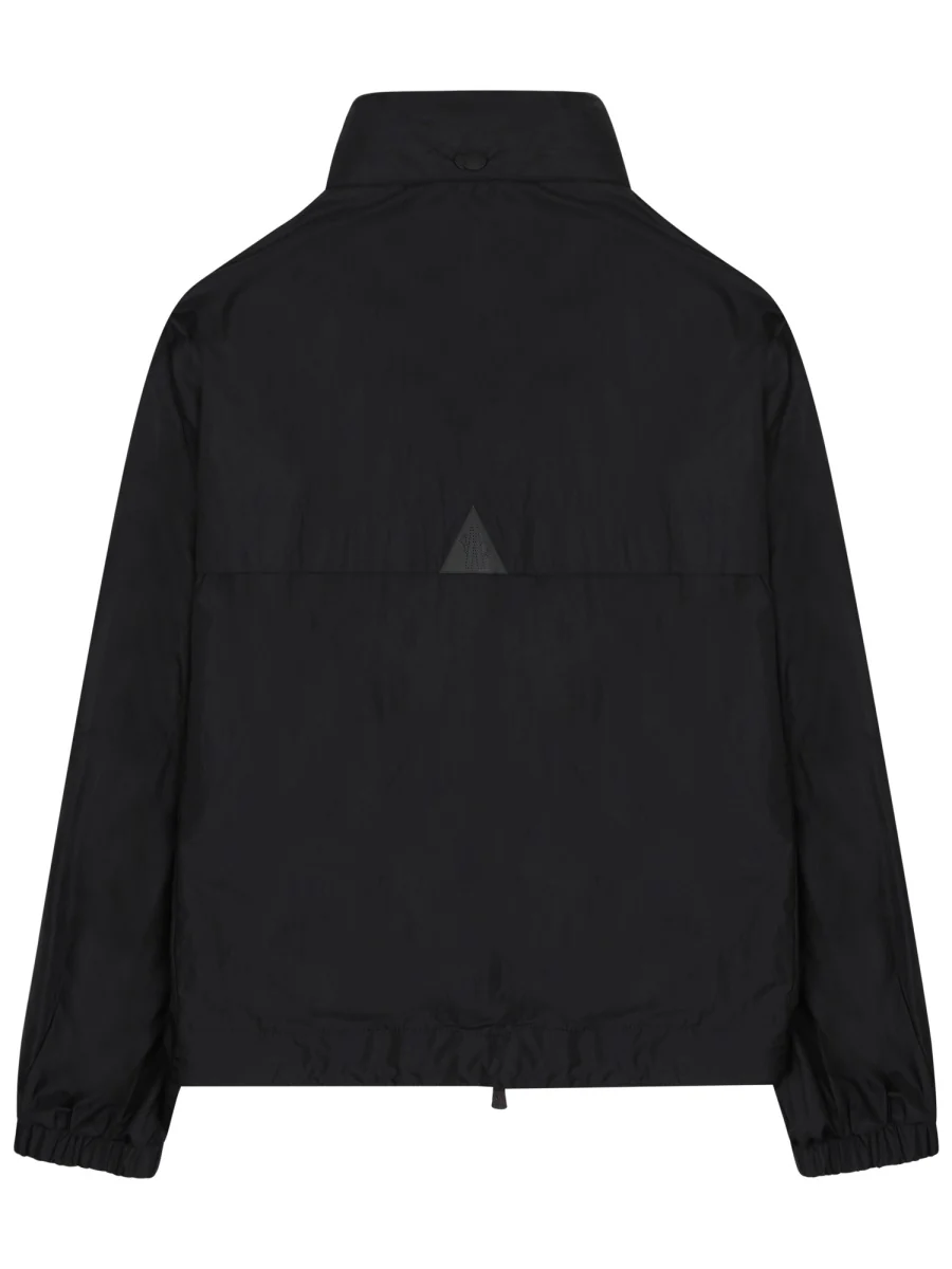Relaxed Fit Black Polyamide Jacket With Adjustable High Collar - Image 2