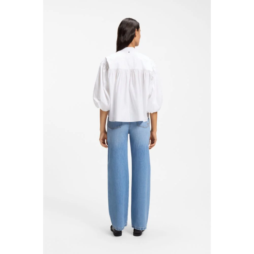 Relaxed-fit cotton-poplin blouse with balloon sleeves - Image 4