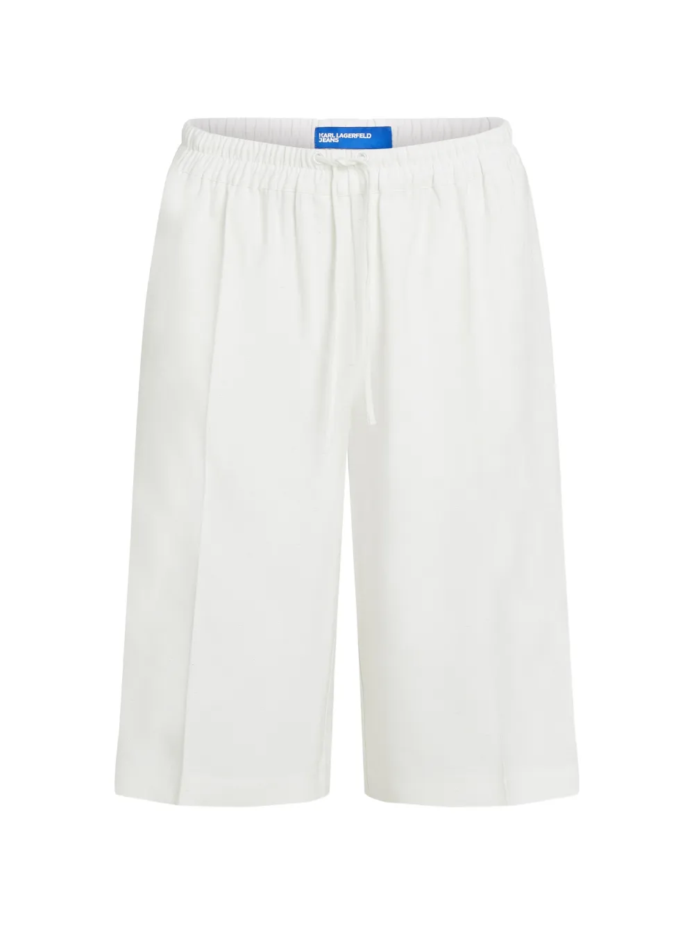 Relaxed Fit White Shorts with Elastic Waistband