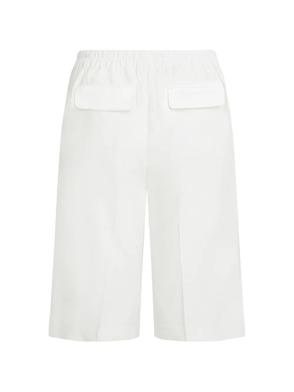 Relaxed Fit White Shorts with Elastic Waistband - Image 6