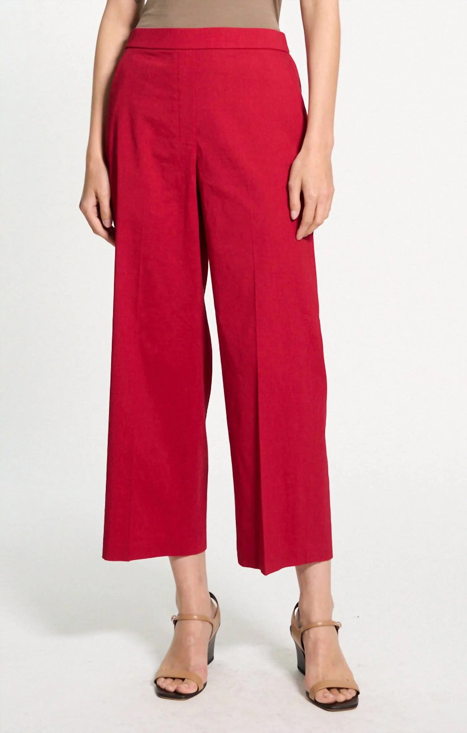 Relaxed Pull-On Pant In Good Linen Cherry