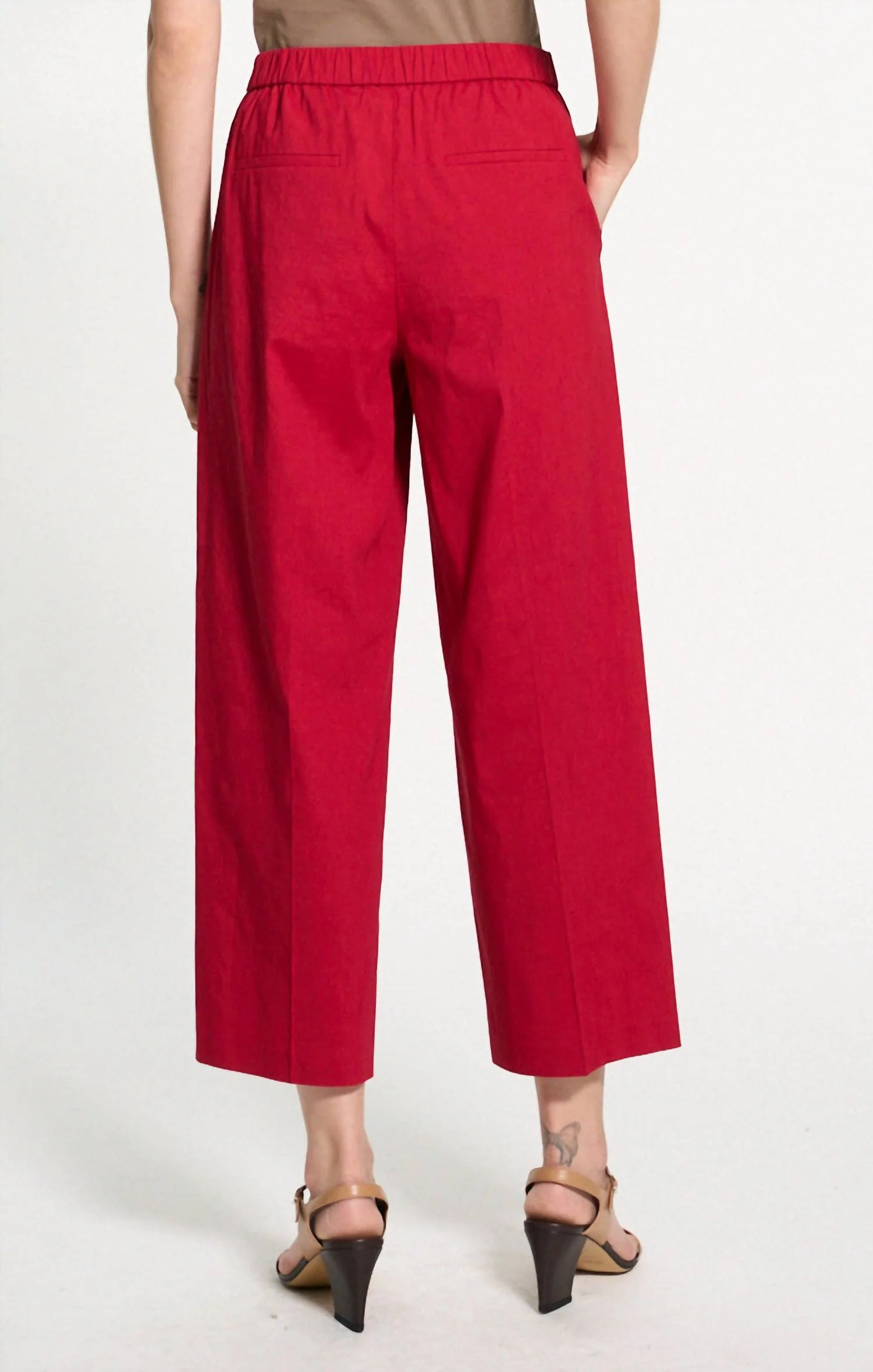 Relaxed Pull-On Pant In Good Linen Cherry - Image 2