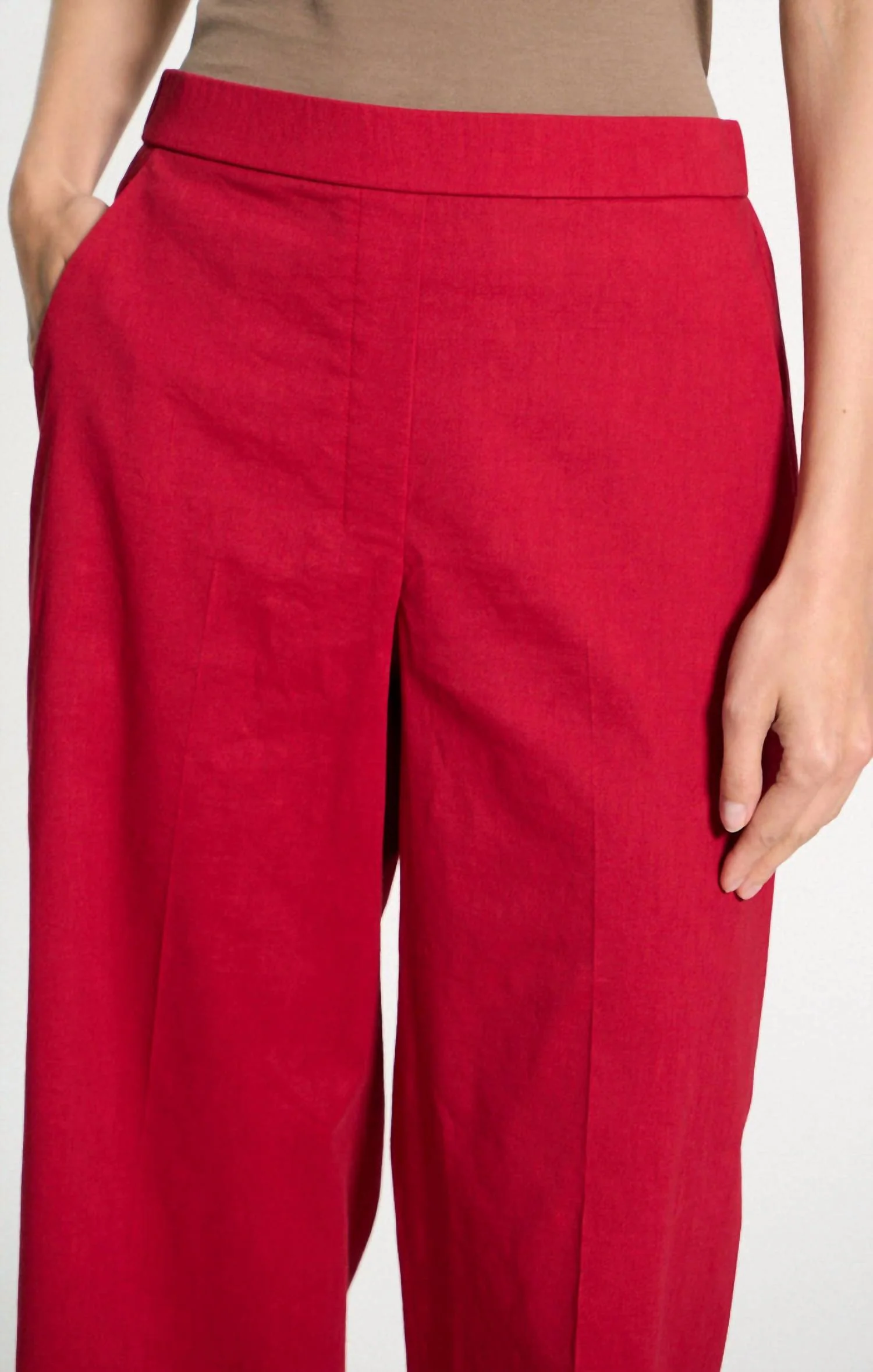 Relaxed Pull-On Pant In Good Linen Cherry - Image 4