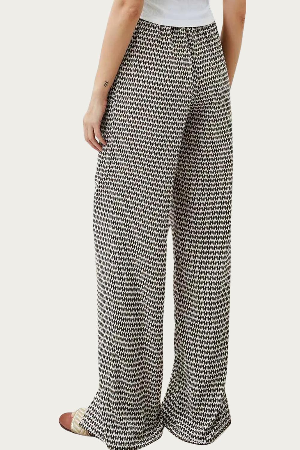 Relaxed Slit-Hem Printed Jersey Pant In Brown - Image 4