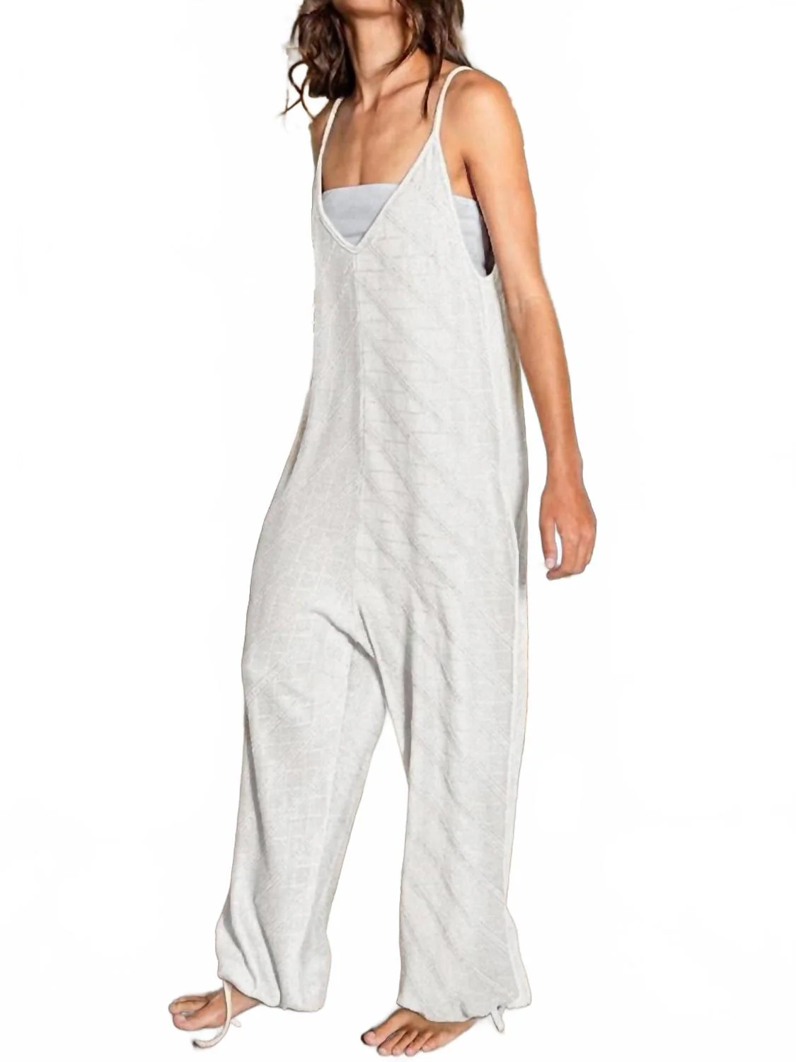 Relaxed Textured Jumper In White