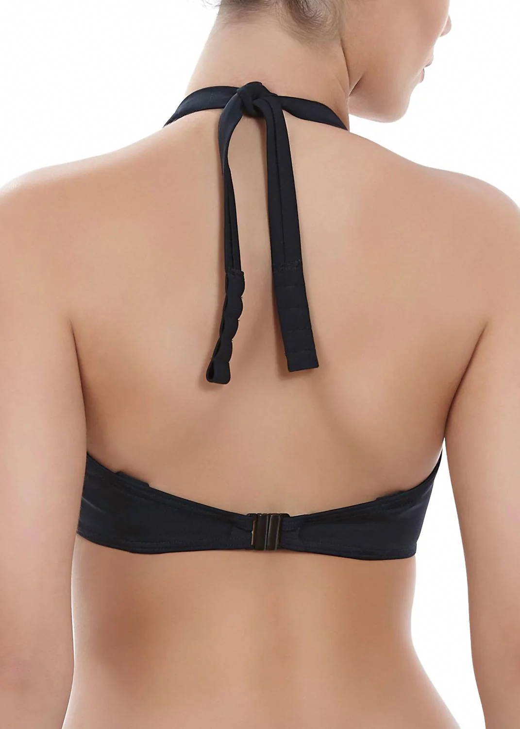 Remix Banded Halter Bikini Top In Black - Image 2