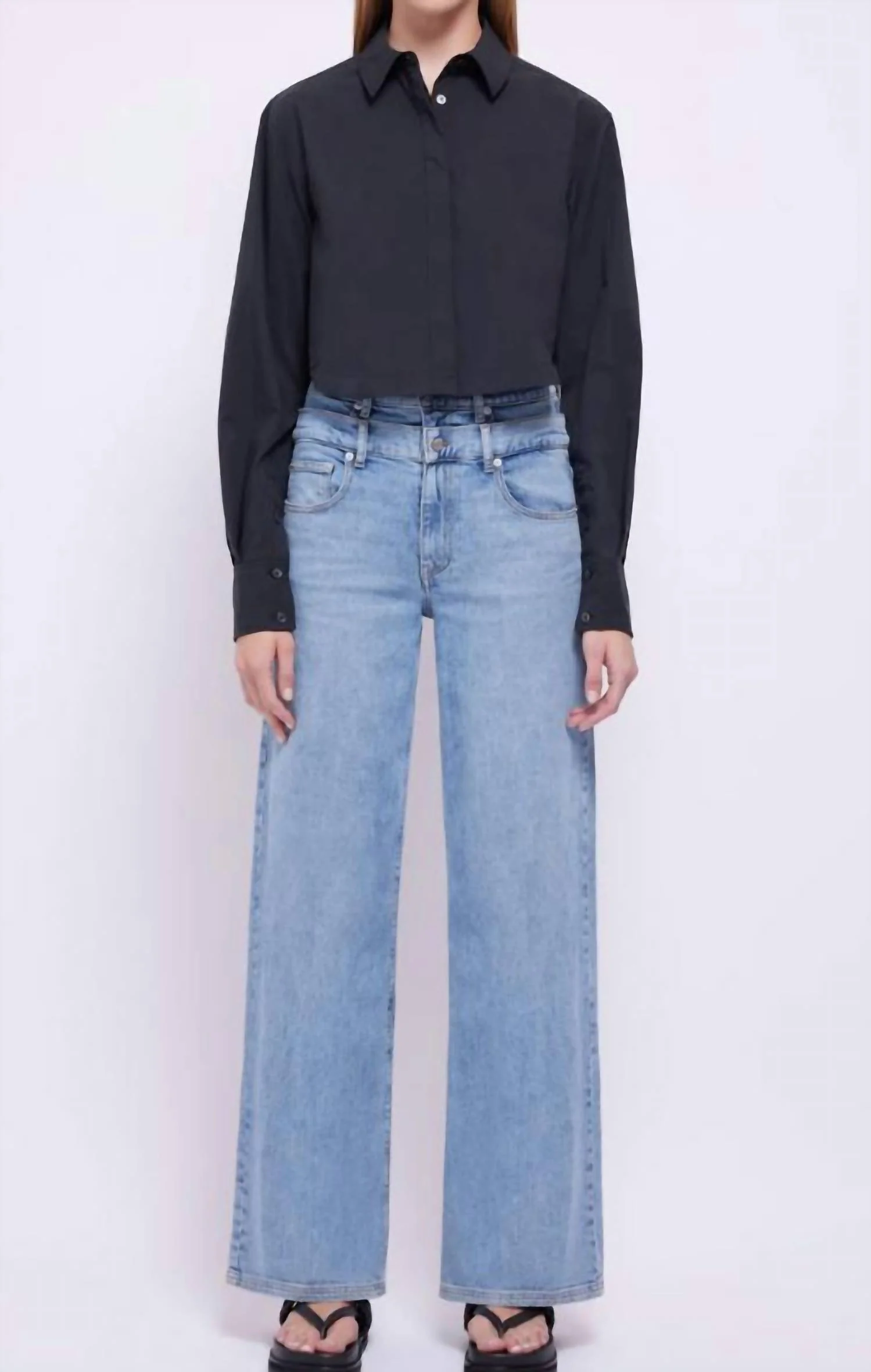 Renata Cropped Shirt In Black