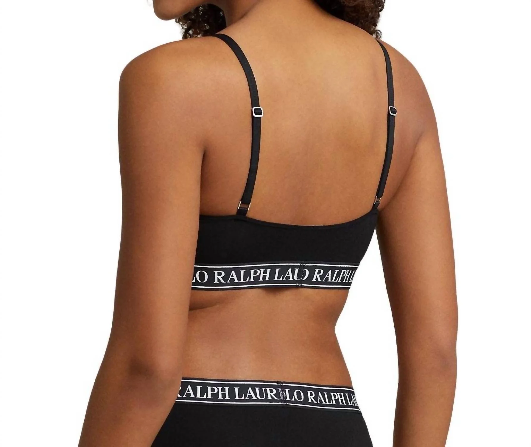 Repeat-Logo Cropped Scoopneck Tank In Onyx - Image 2