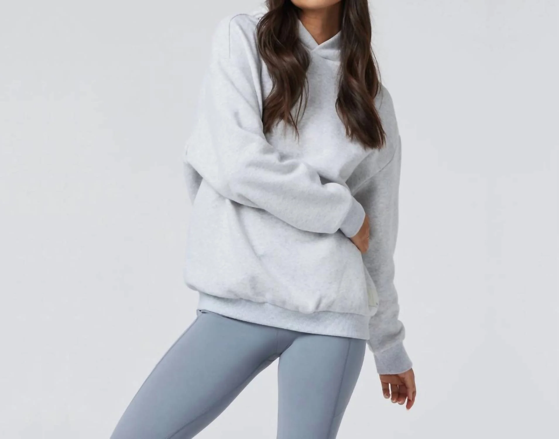 Restore Oversized Hoodie In Pale Grey Heather