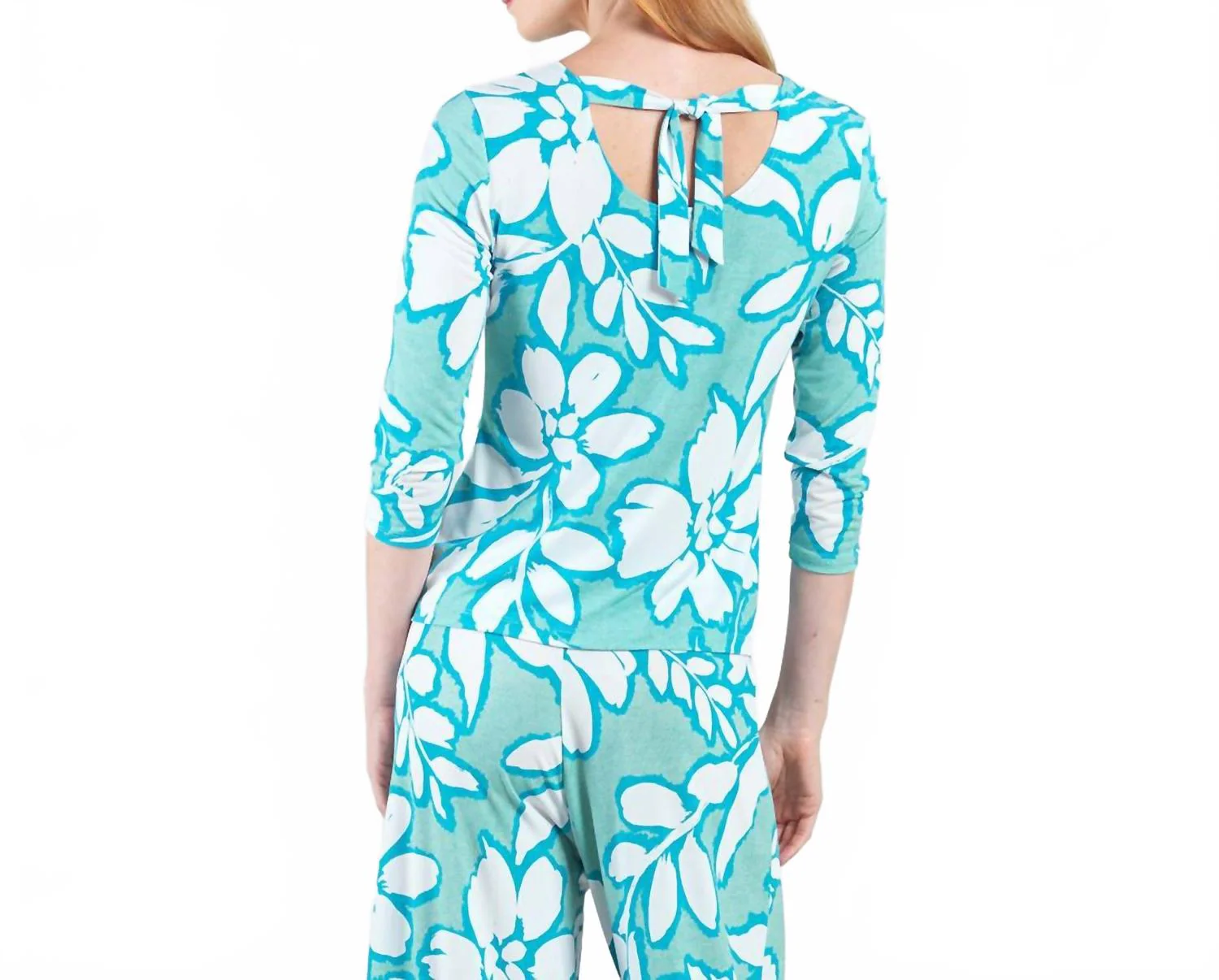 Reversible Tie Top In Mint/white - Image 2