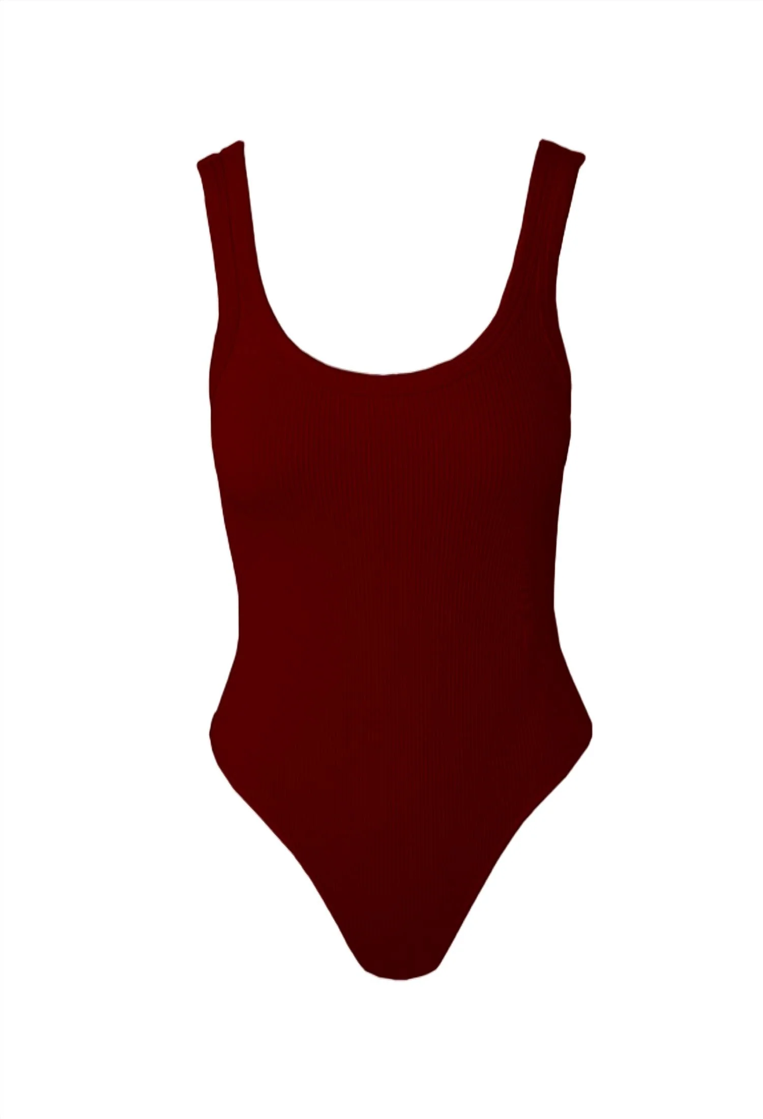 Ribbed Scoop Bodysuit In Sundried Tomato