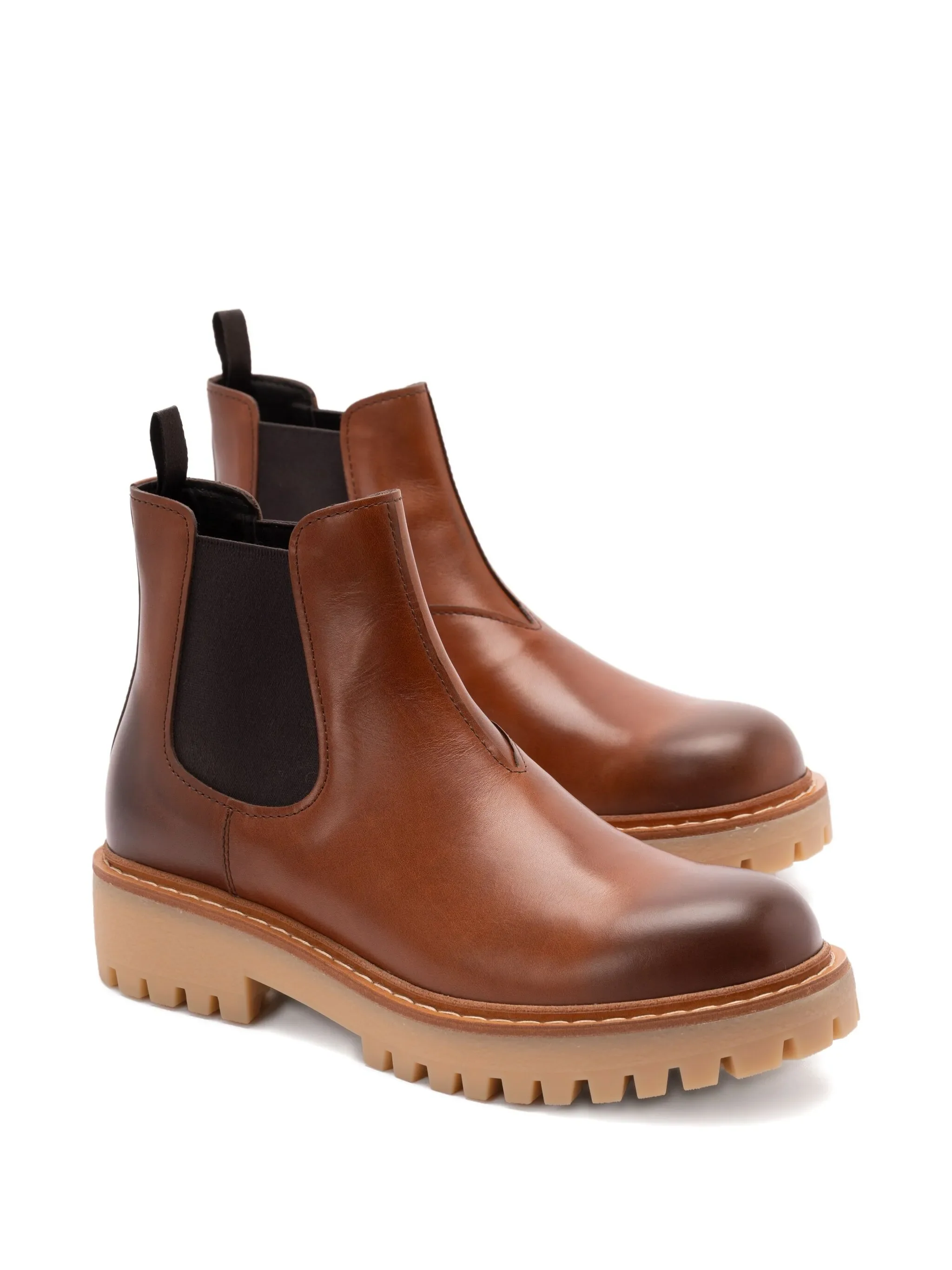 Rich Brown Tronchetti Polished Leather Boots - Image 2