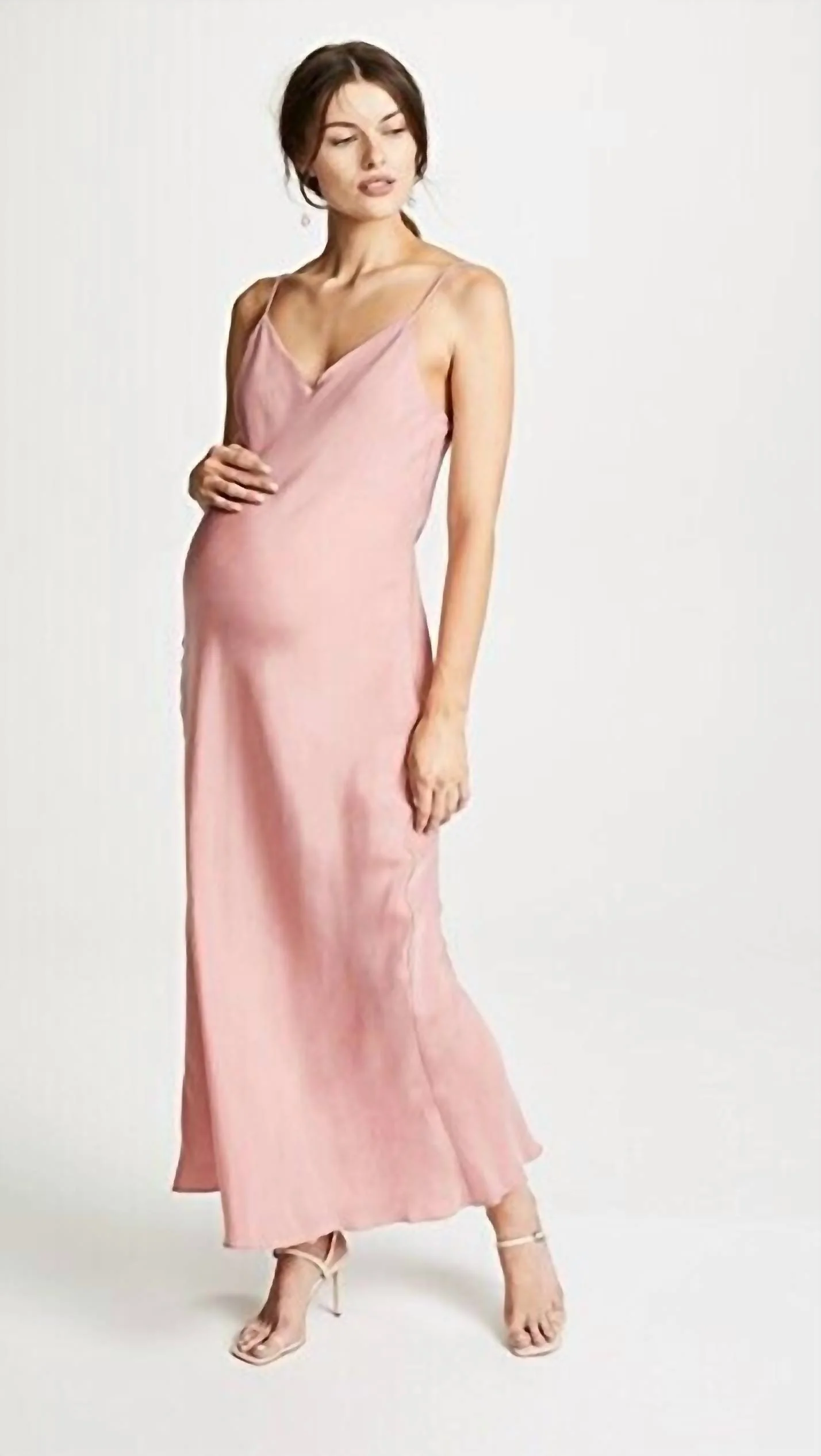 Ricky Slip Maternity Dress In Bergonia Pink - Image 3