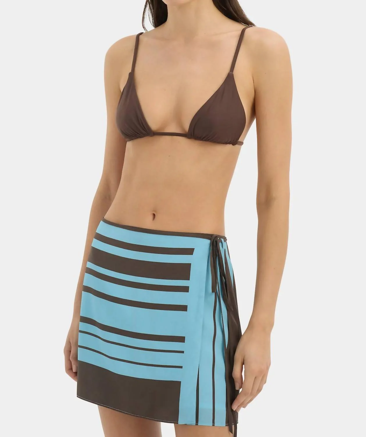 Rioja Wrap Mini Skirt In Pacha Mineral Stripe