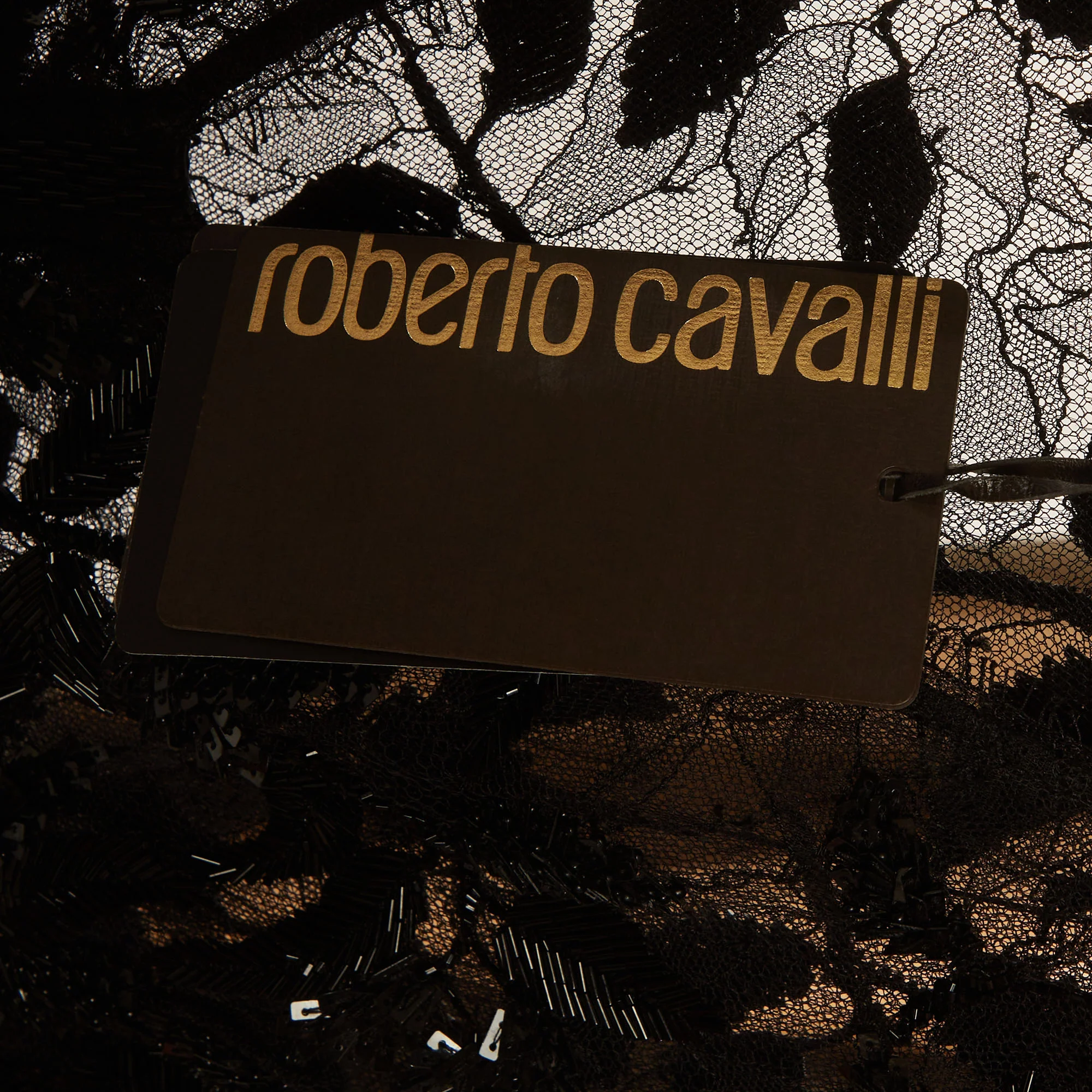 Roberto Cavalli Black Lace Short Dress - Image 5