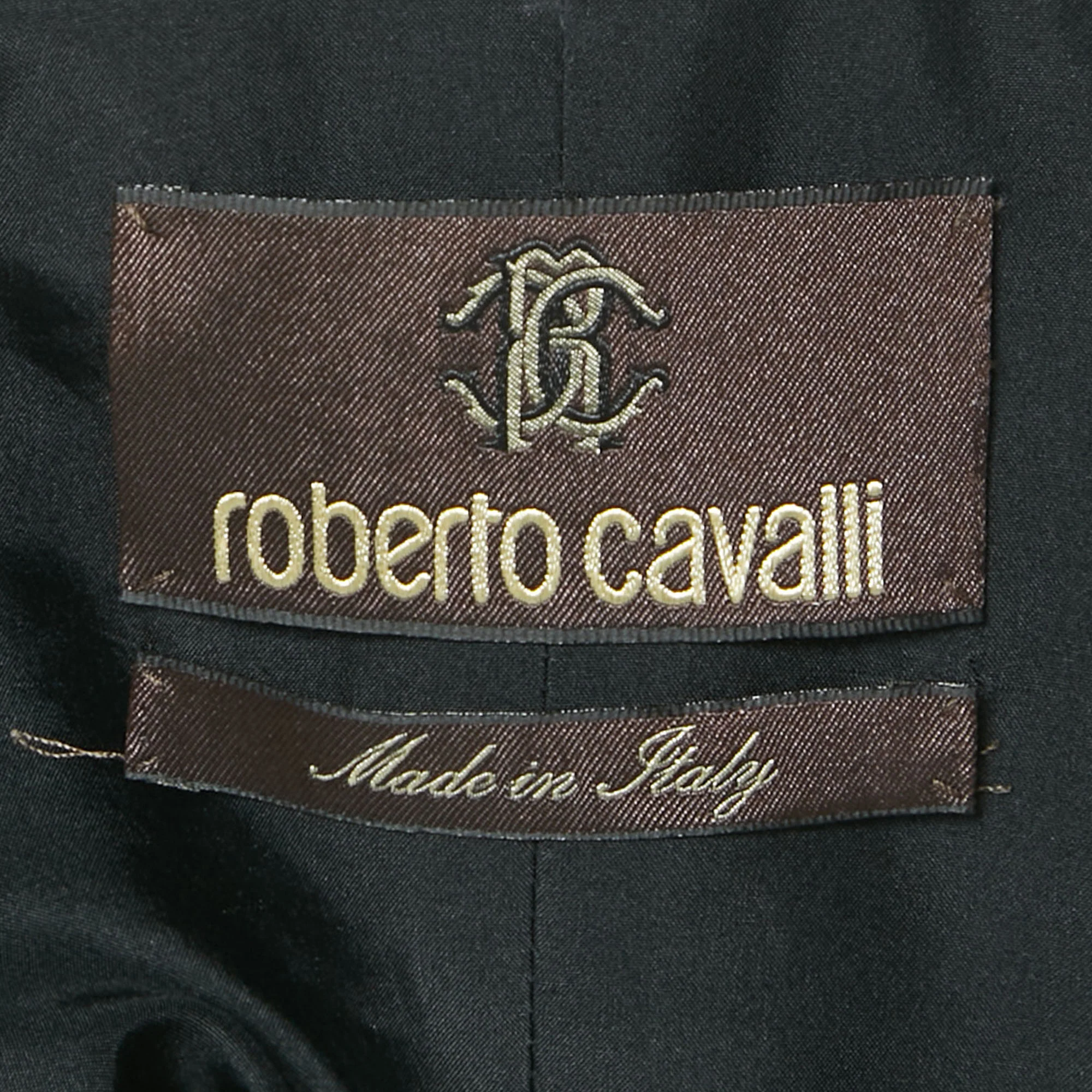 Roberto Cavalli Black Leather Embellished Biker Jacket - Image 4