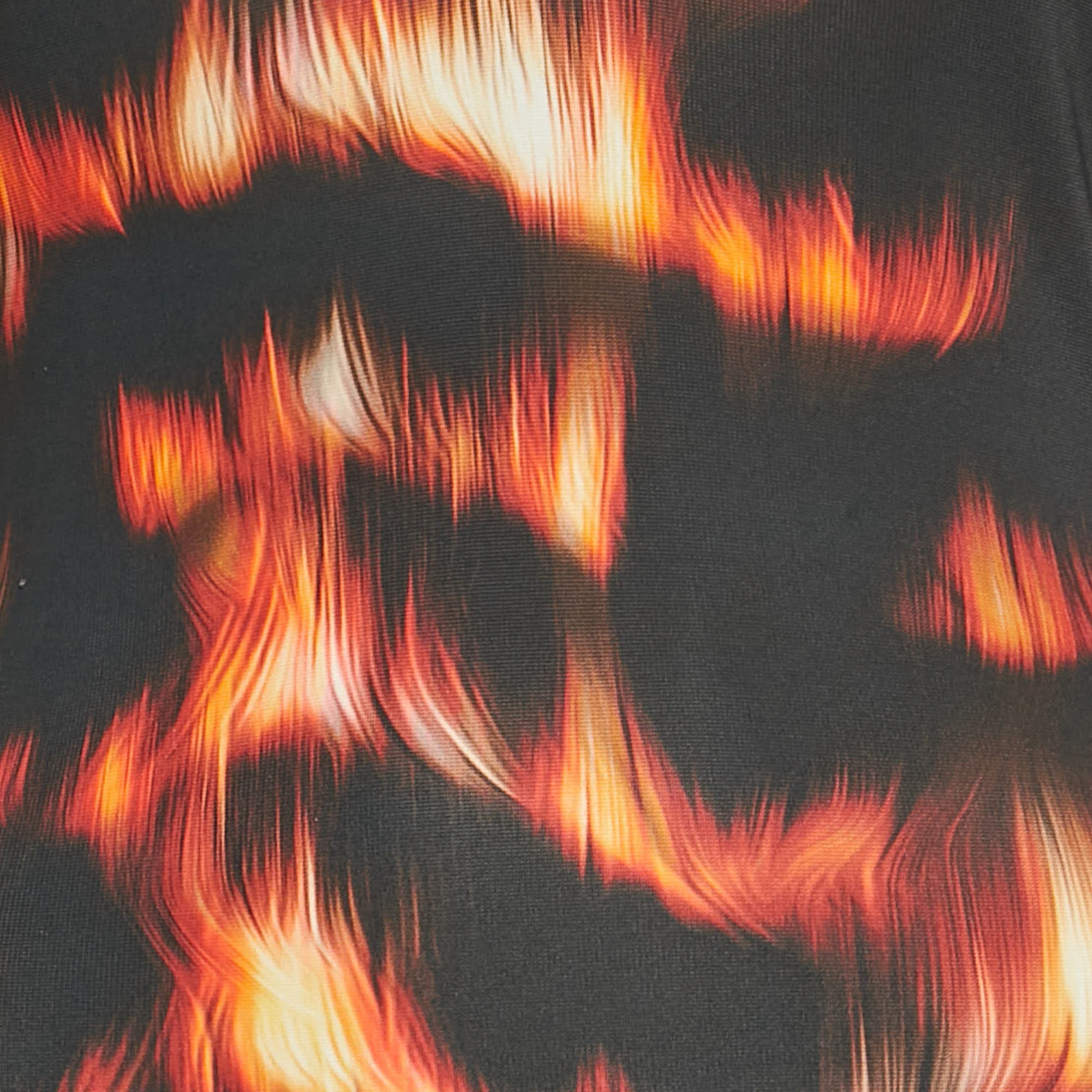 Roberto Cavalli Black/orange Flames Print Jersey Shift Dress - Image 4