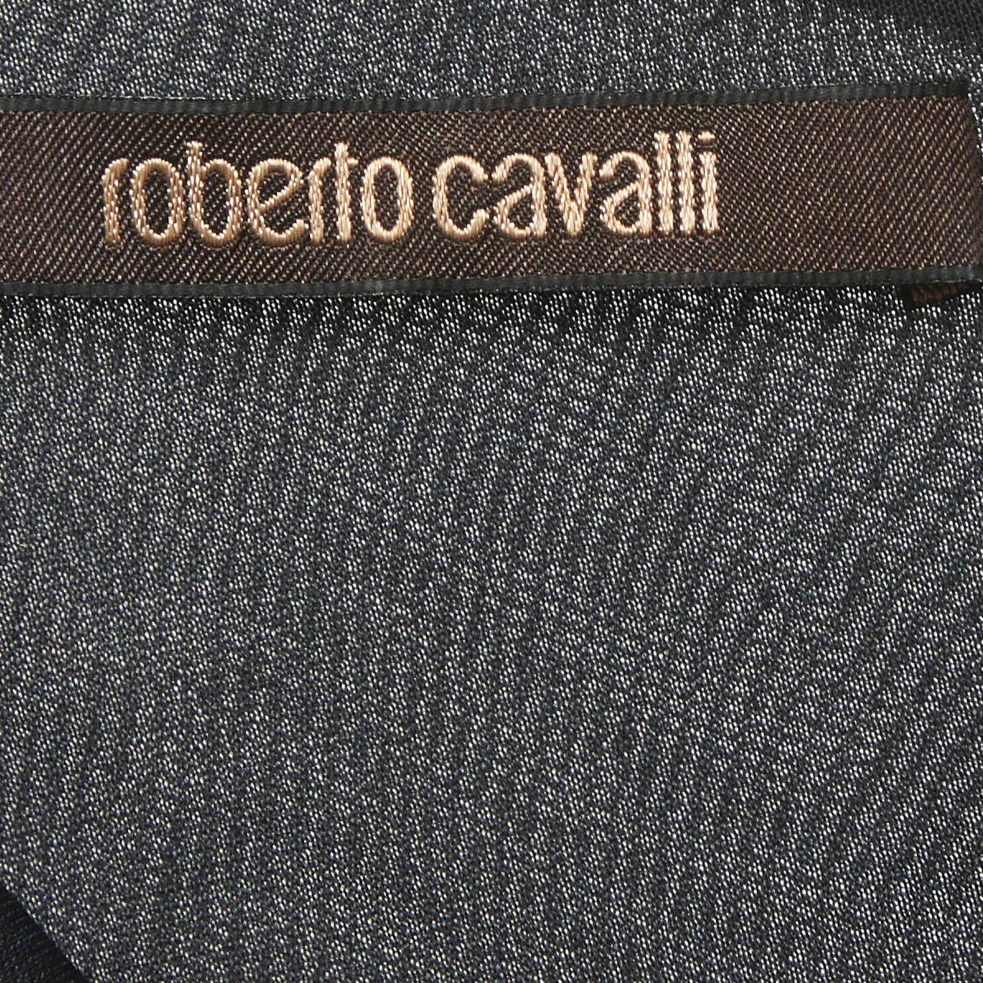 Roberto Cavalli Blue Printed Jersey Short Dress - Image 6