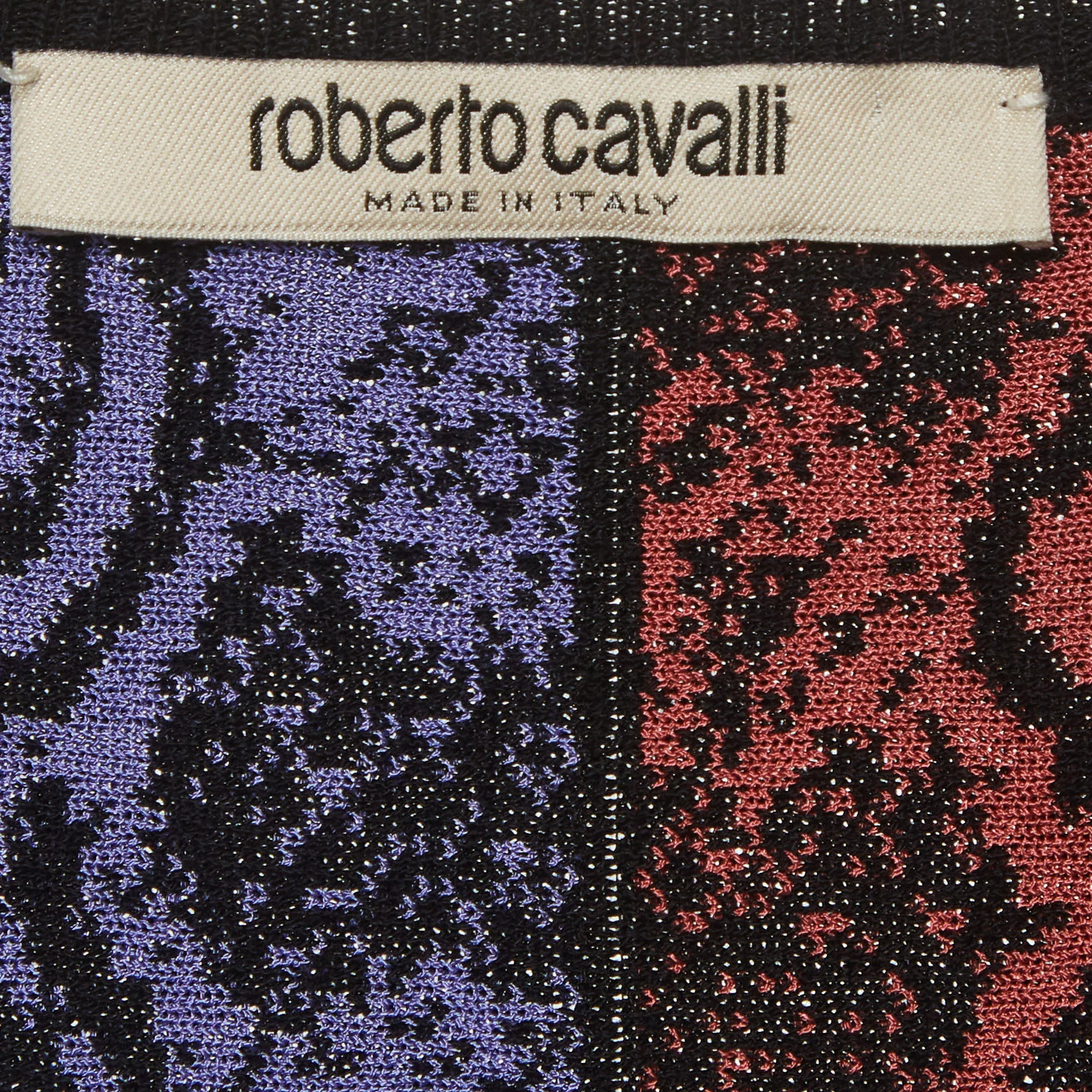 Roberto Cavalli Multicolor Panelled Knit Sleeveless Maxi Dress - Image 5