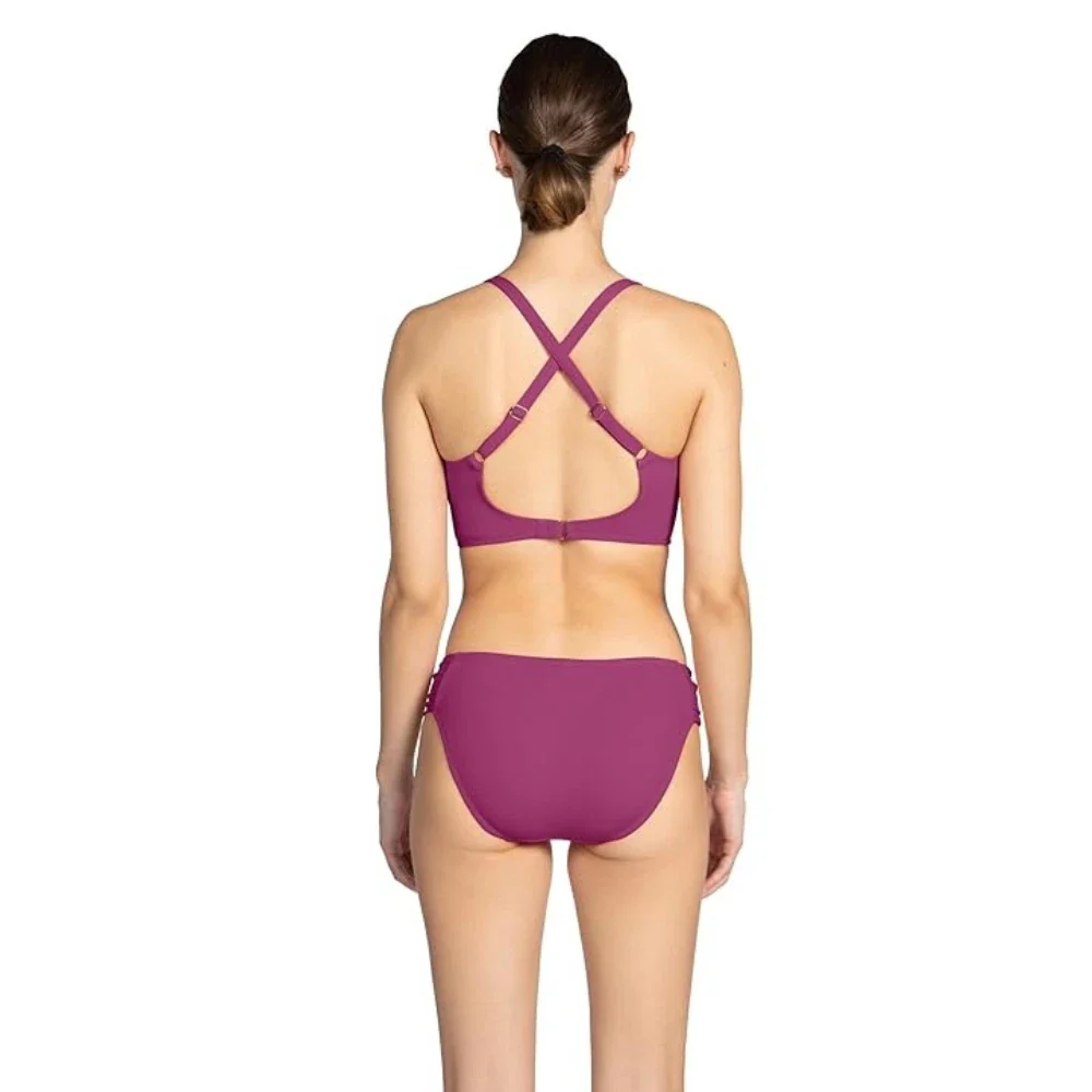 Robin Piccone Amy Halter Top Women Lotus Ribbed Crossback Swimwear DDR2636 - Image 4